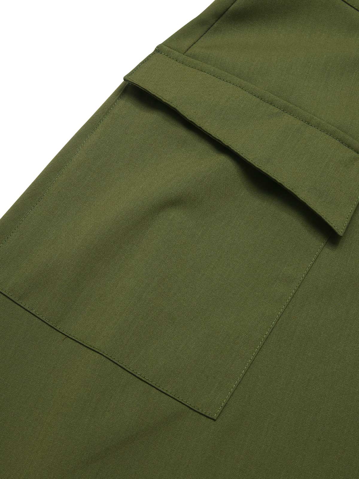 [Prévente] Jupe fendue à boutons vert olive des années 40 - Image 5