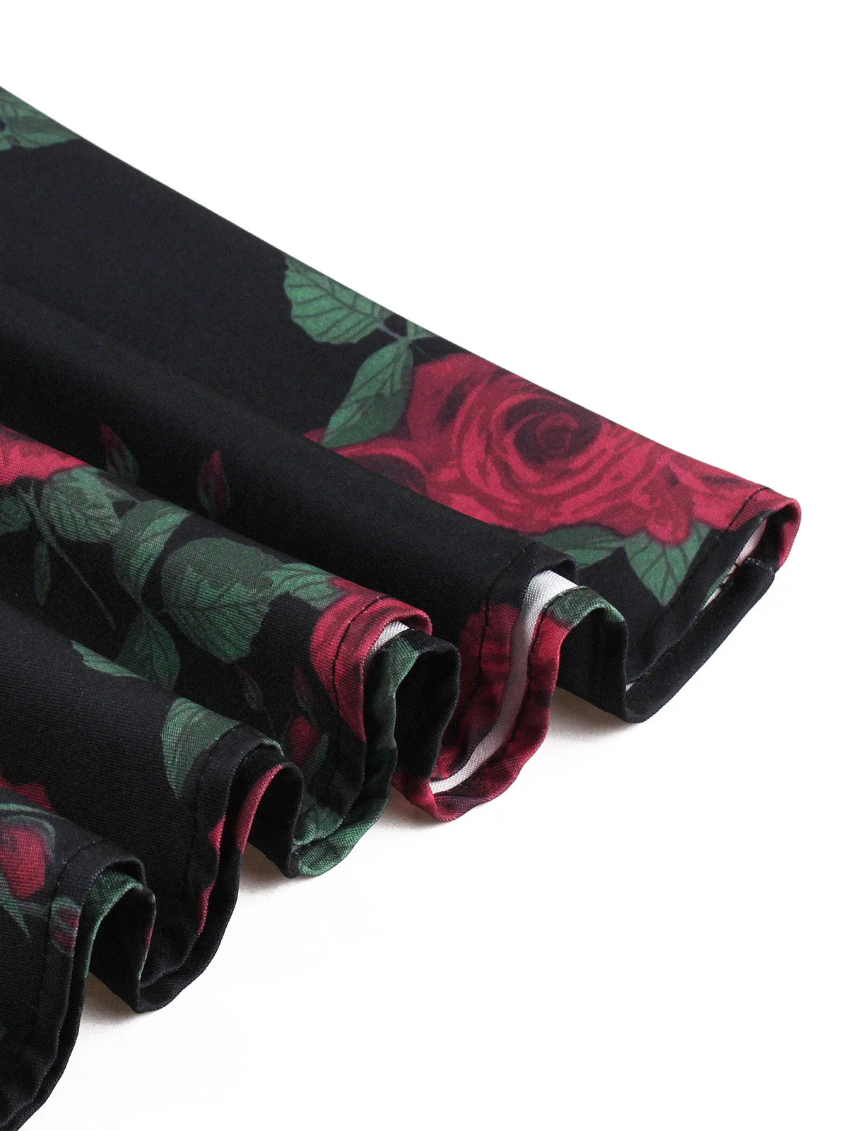 Jupe Plissée Imprimé Rose Rouge Années 50 - Image 5