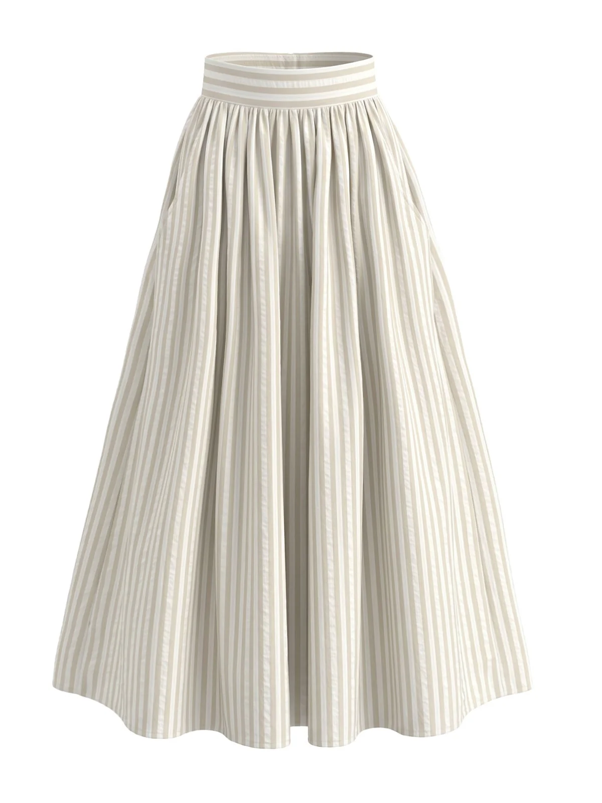 Jupe Rayé Taille Haute Évasé Années 1950