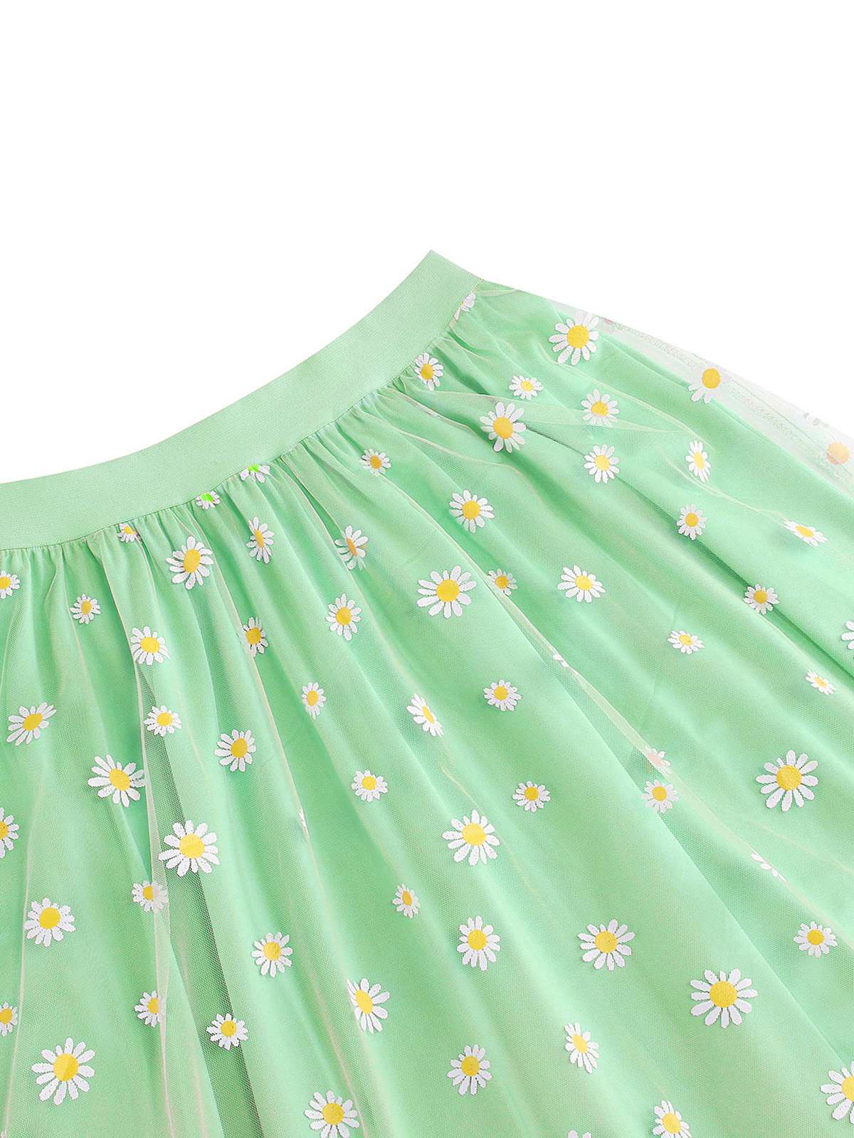 Jupe trapèze taille haute en maille marguerite des années 1940 - Image 11