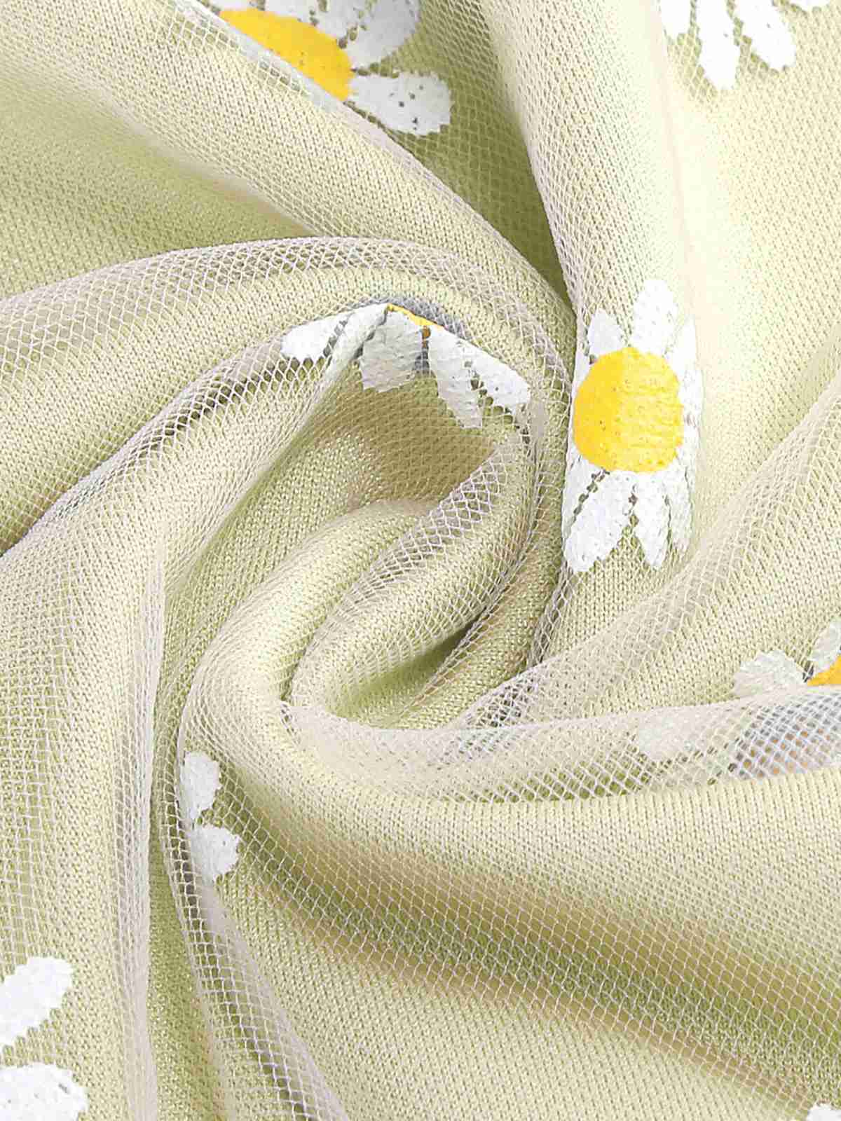 Jupe trapèze taille haute en maille marguerite des années 1940 - Image 3