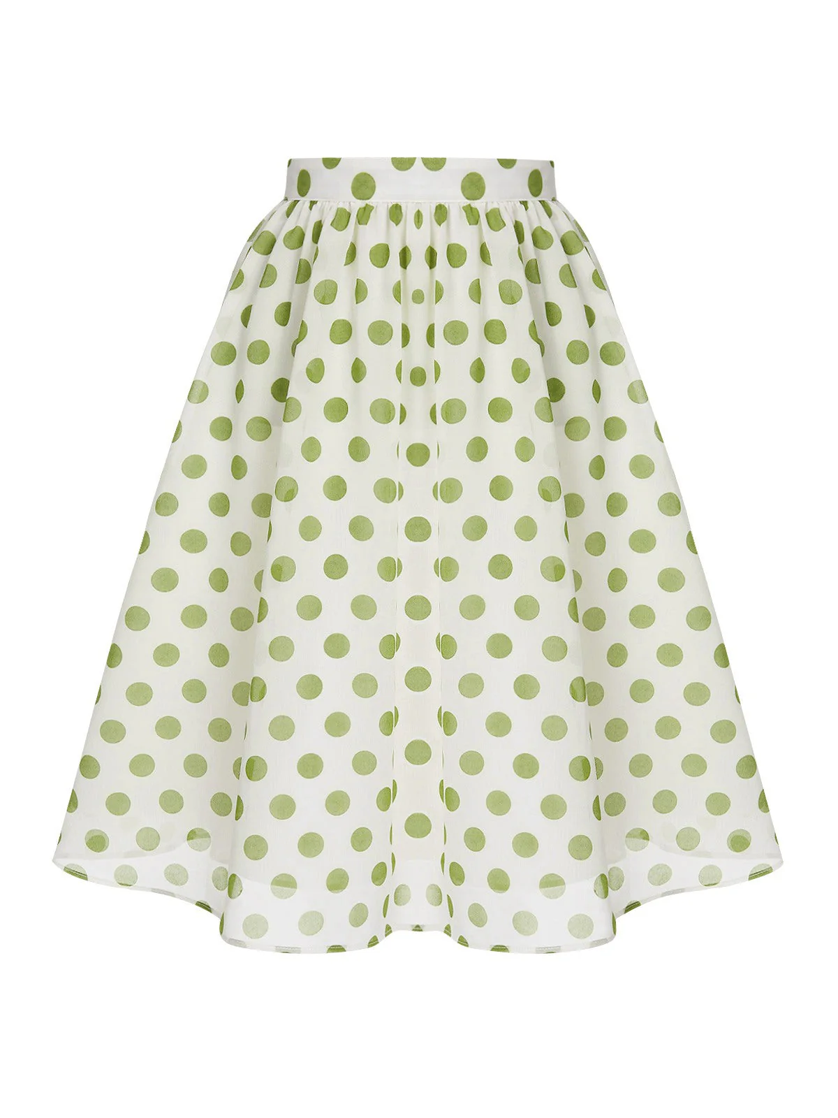 Jupe verte à pois Schiffon des années 1940 - Image 2