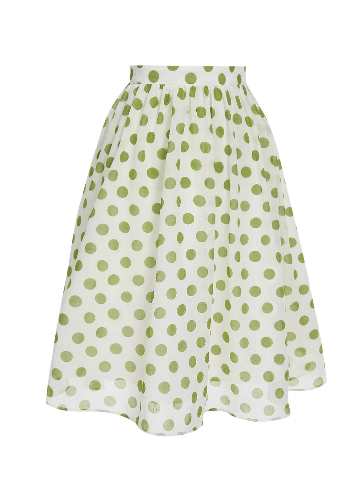 Jupe verte à pois Schiffon des années 1940 - Image 3
