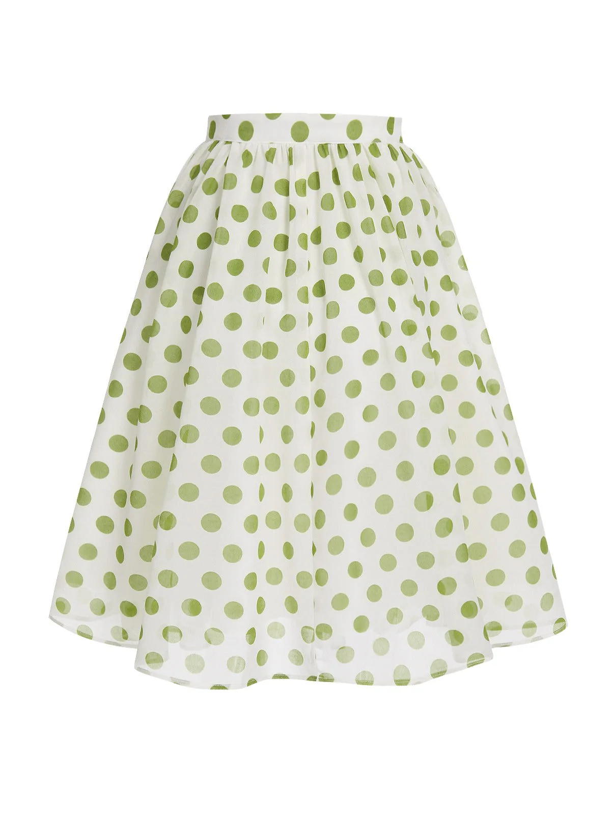Jupe verte à pois Schiffon des années 1940 - Image 4