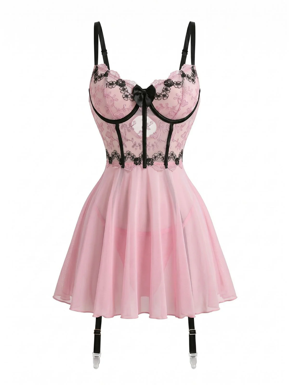 Lingerie Sensuelle Lavande Dentelle Porte-Jarretelles Années 60 - Image 5