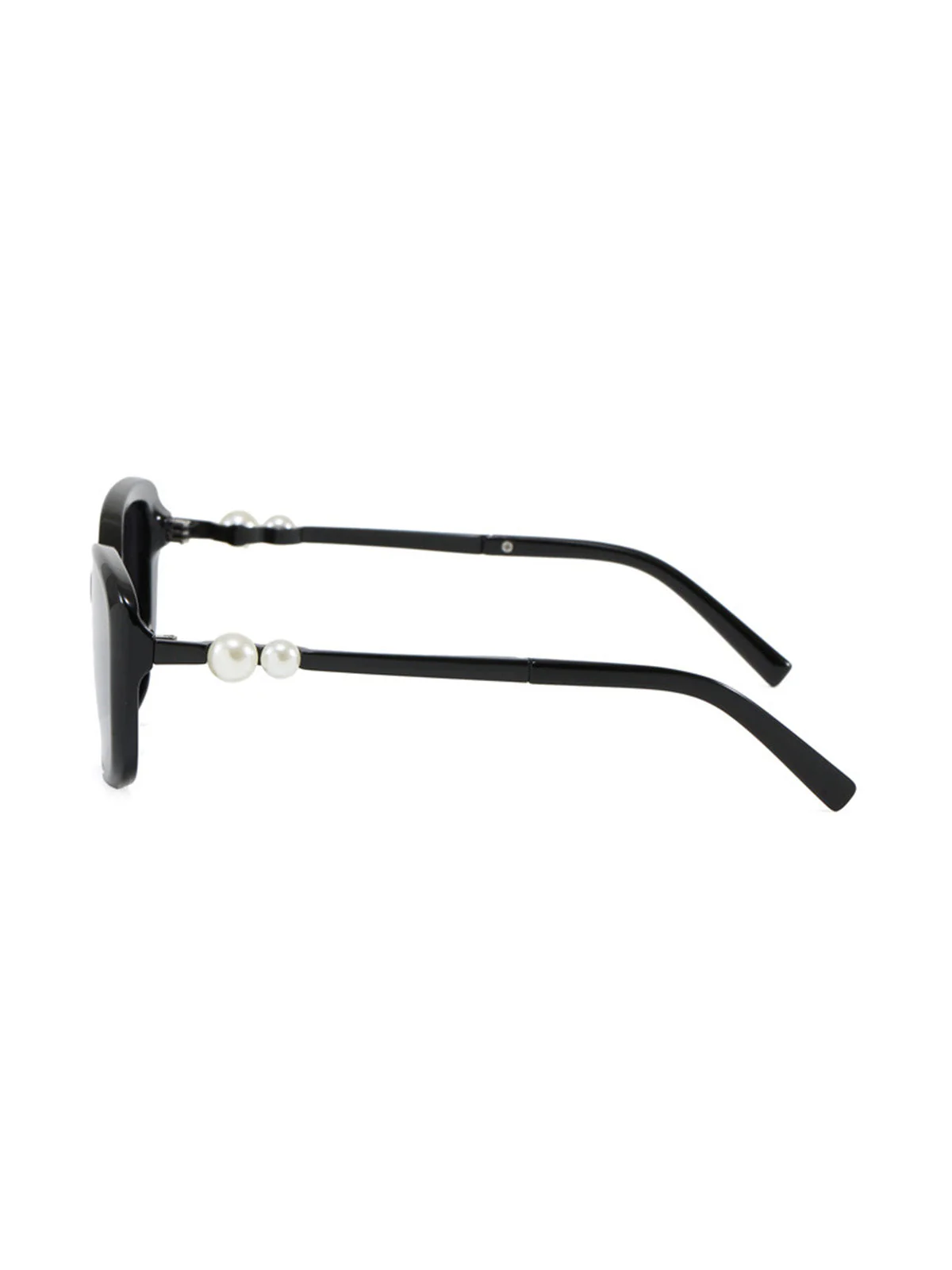 Lunettes De Soleil Carrées Perle Noir Vintage - Image 3