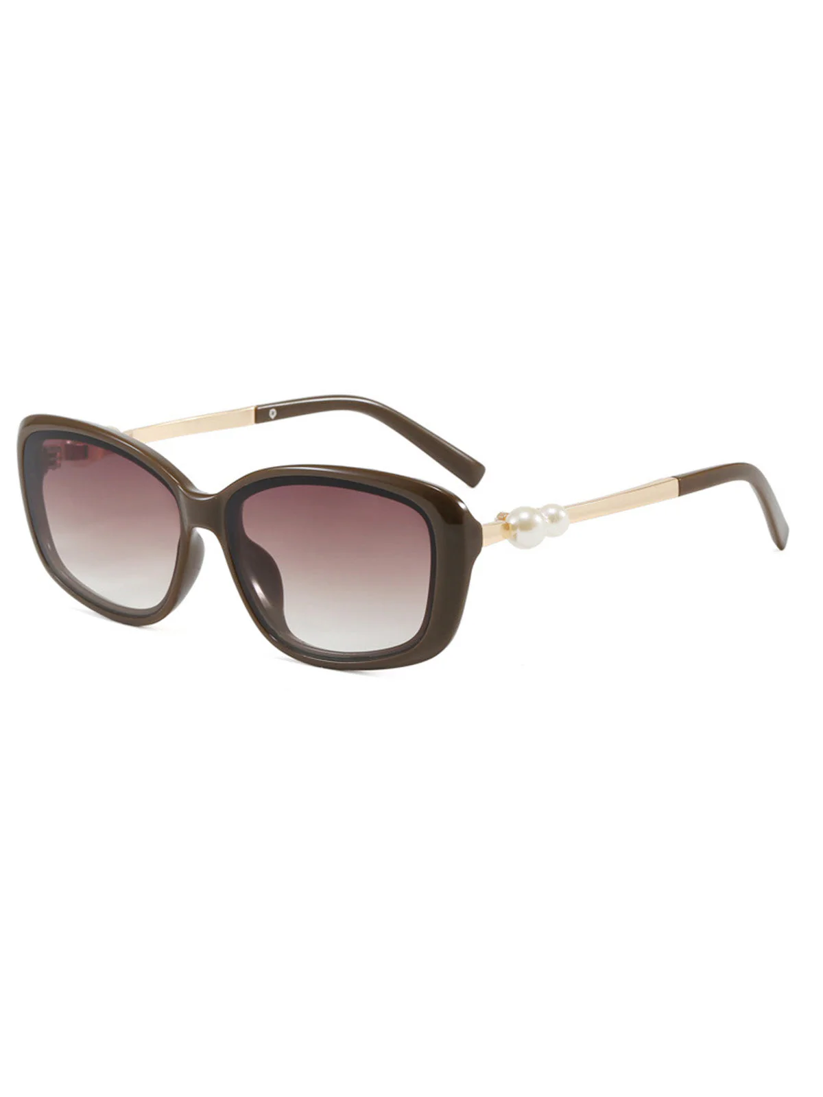 Lunettes De Soleil Carrées Perle Noir Vintage - Image 4