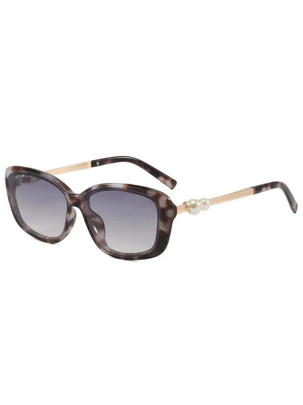 Lunettes De Soleil Carrées Perle Noir Vintage - Image 6