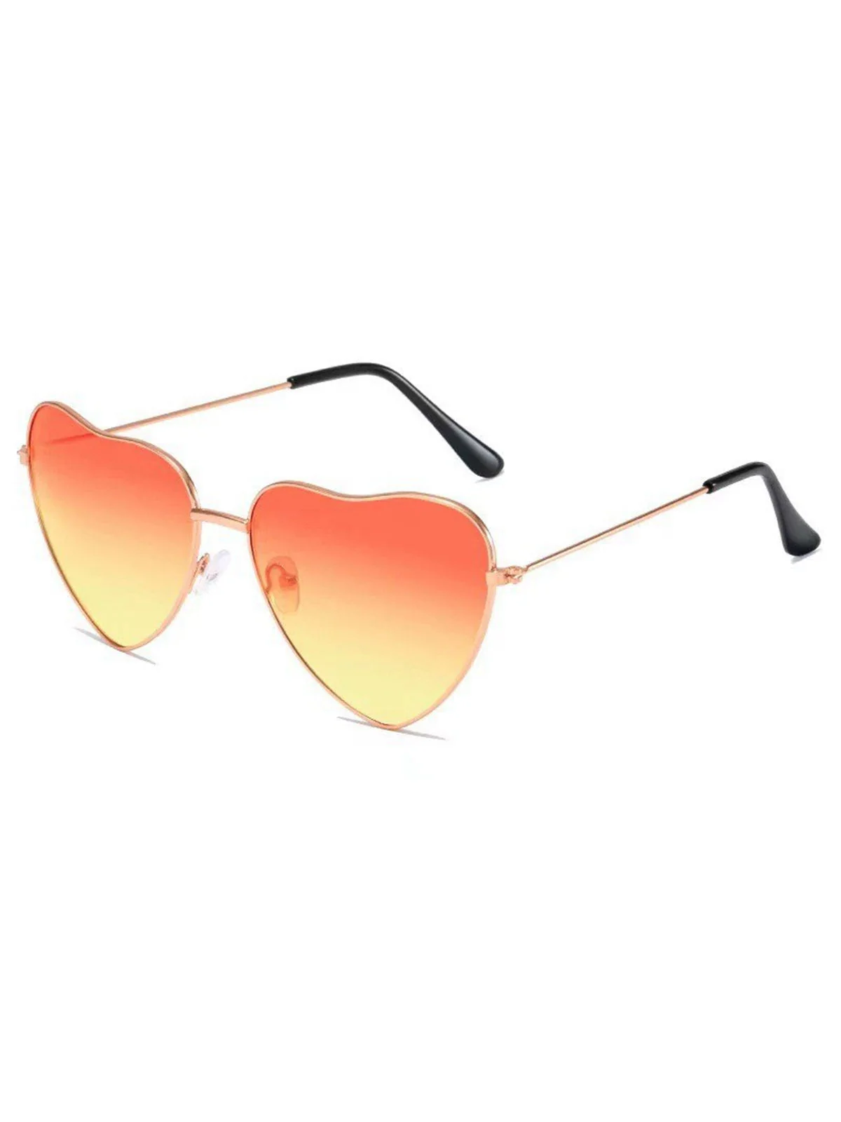 Lunettes de soleil vintage à monture en métal et cœur - Image 2