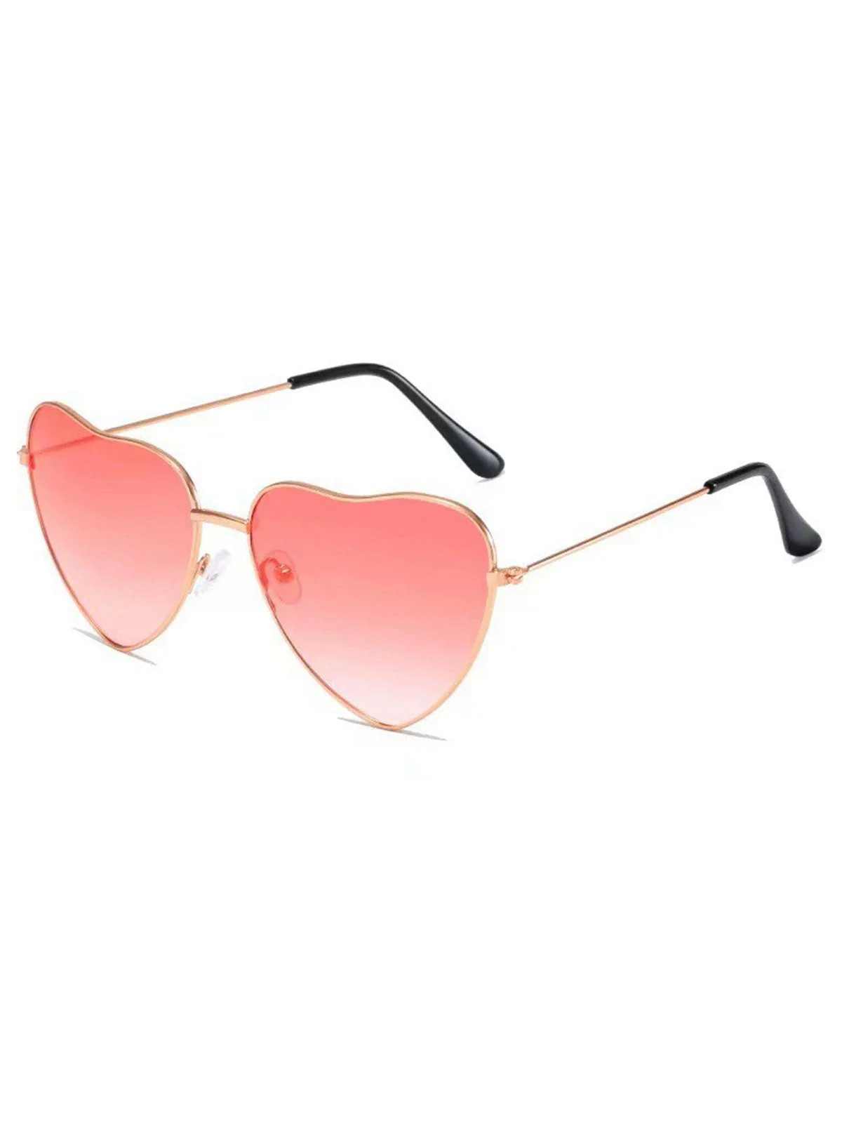 Lunettes de soleil vintage à monture en métal et cœur - Image 3