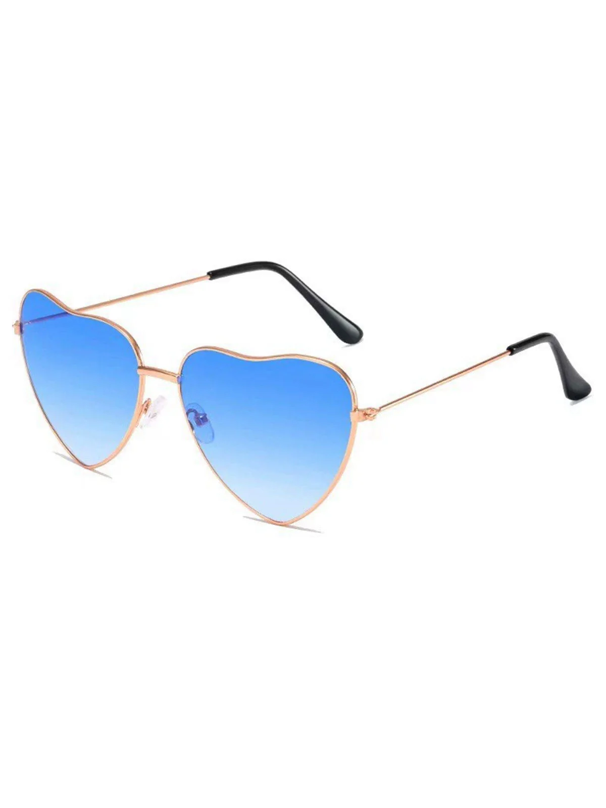 Lunettes de soleil vintage à monture en métal et cœur - Image 4