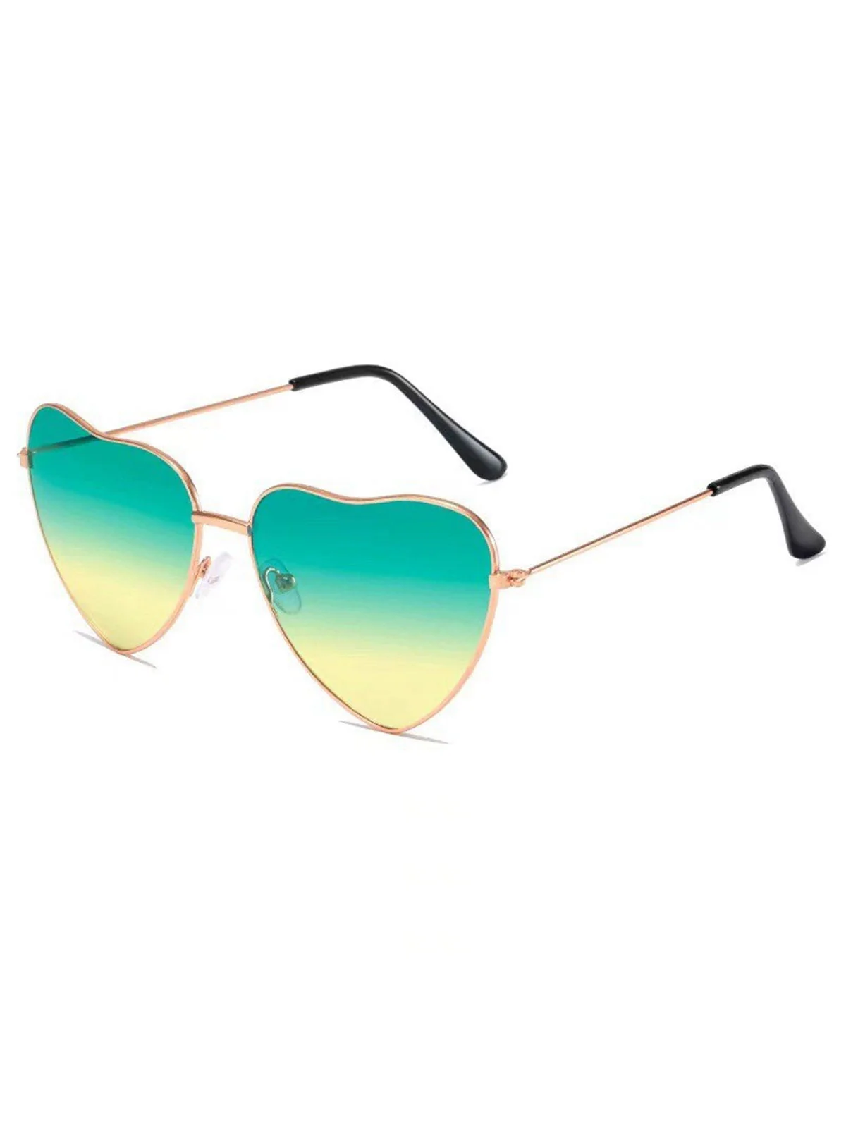 Lunettes de soleil vintage à monture en métal et cœur - Image 5