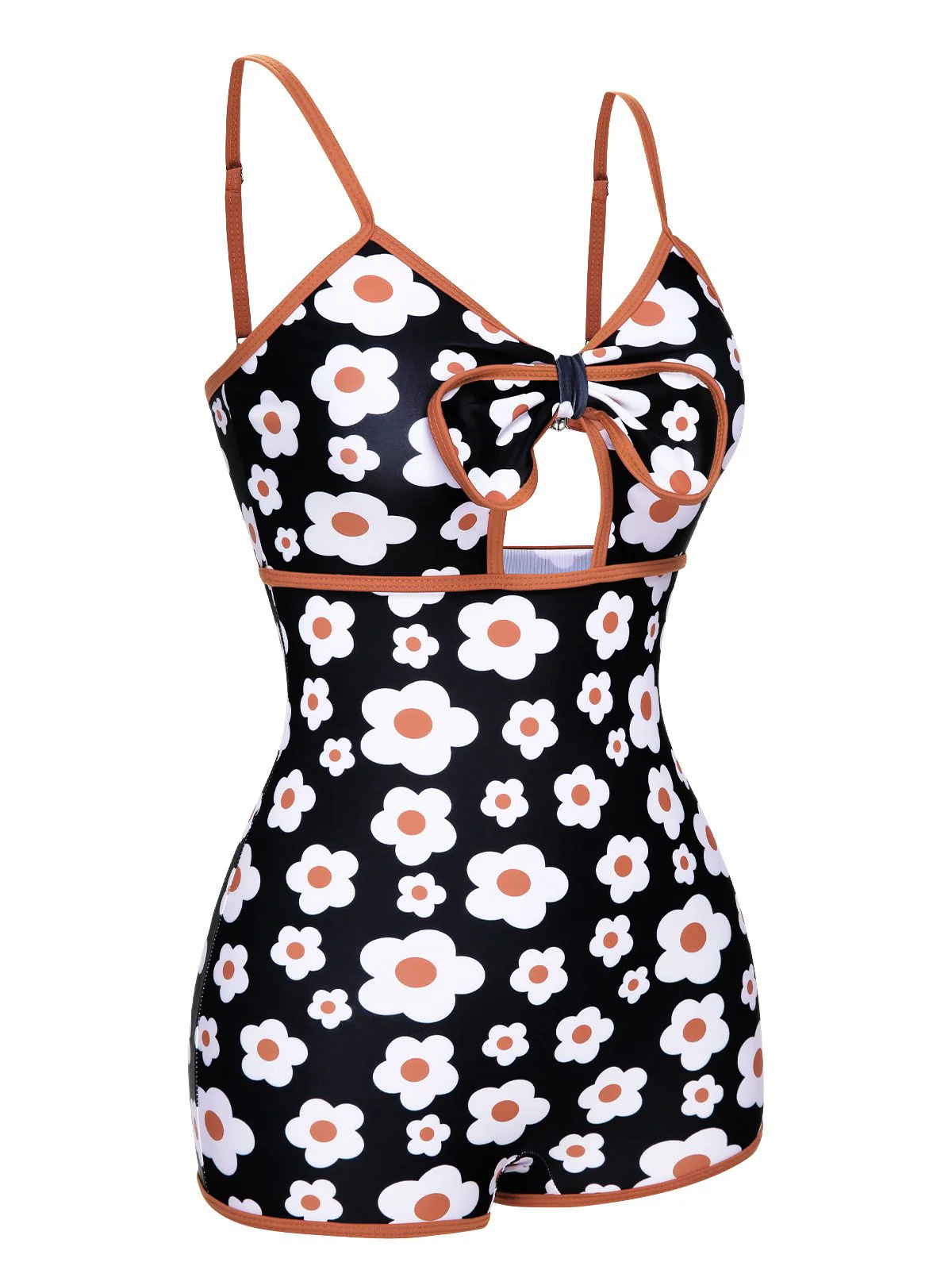 Maillot de bain à bretelles découpées et à fleurs des années 1930 - Image 6