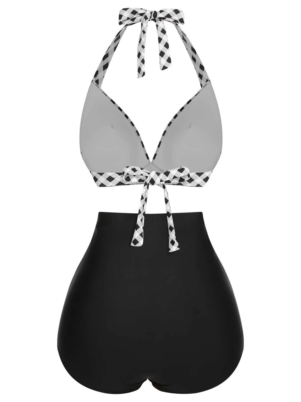 Maillot de bain à lacets à carreaux licou des années 1950 - Image 19