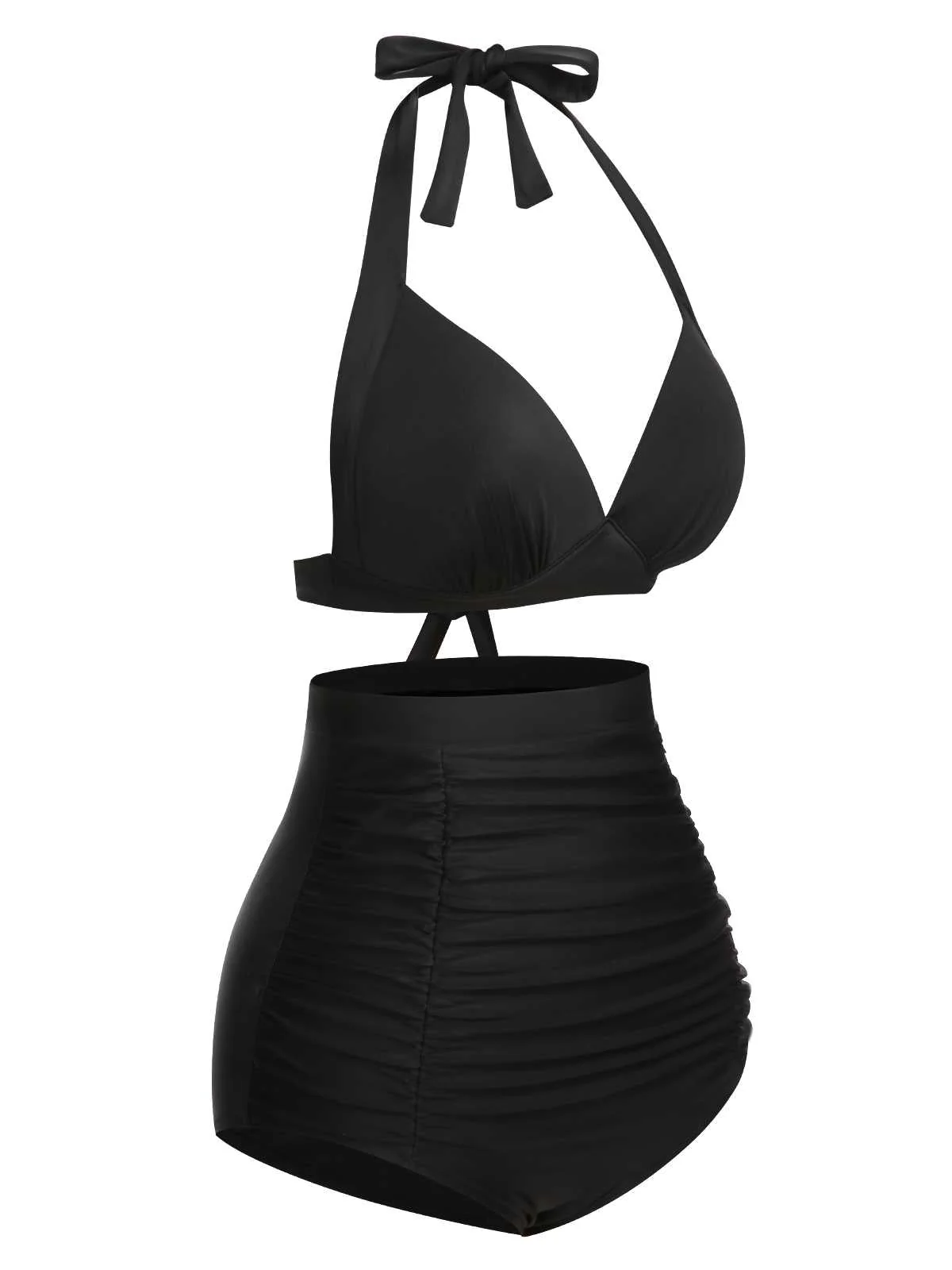 Maillot de bain à lacets à carreaux licou des années 1950 - Image 3