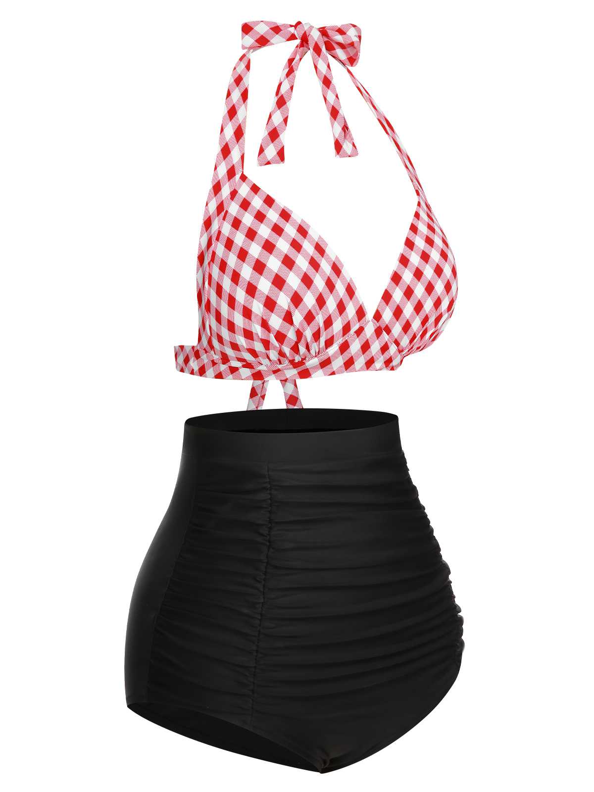 Maillot de bain à lacets à carreaux licou des années 1950 - Image 12