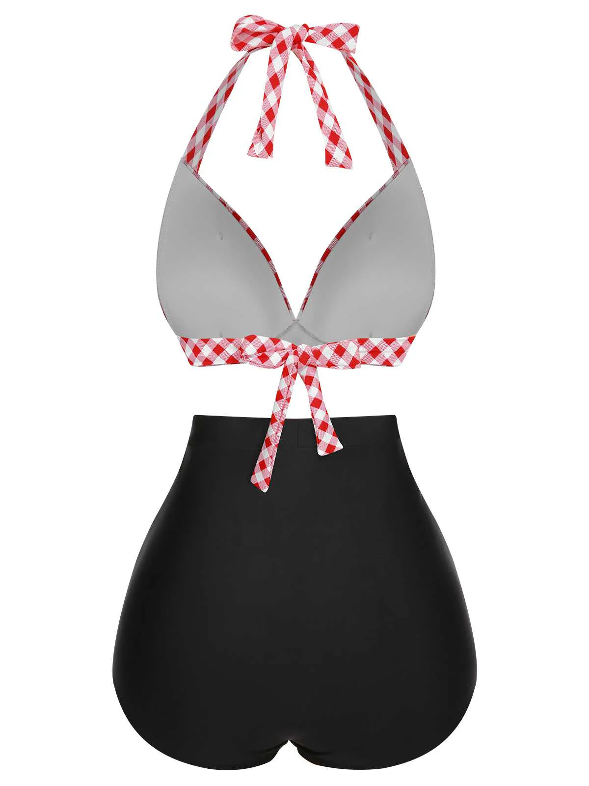 Maillot de bain à lacets à carreaux licou des années 1950 - Image 13