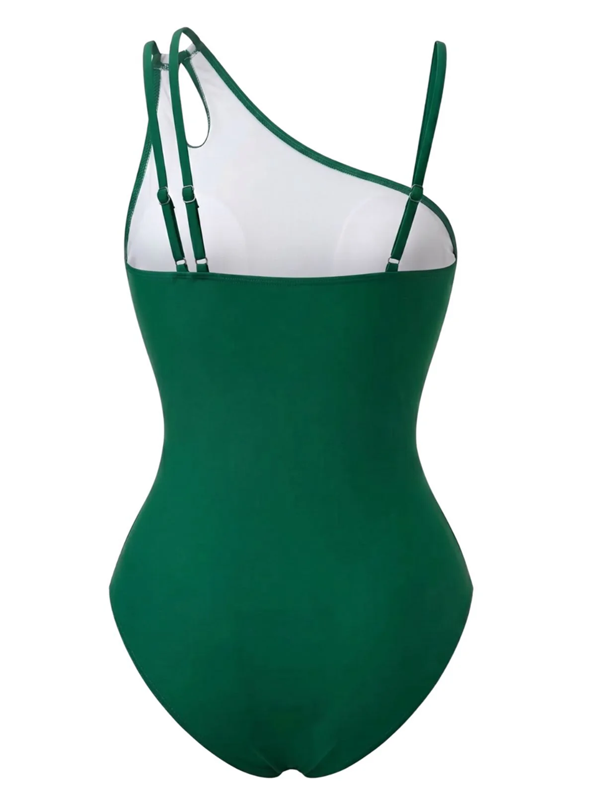 Maillot de bain asymétrique uni colorblock années 60 - Image 8