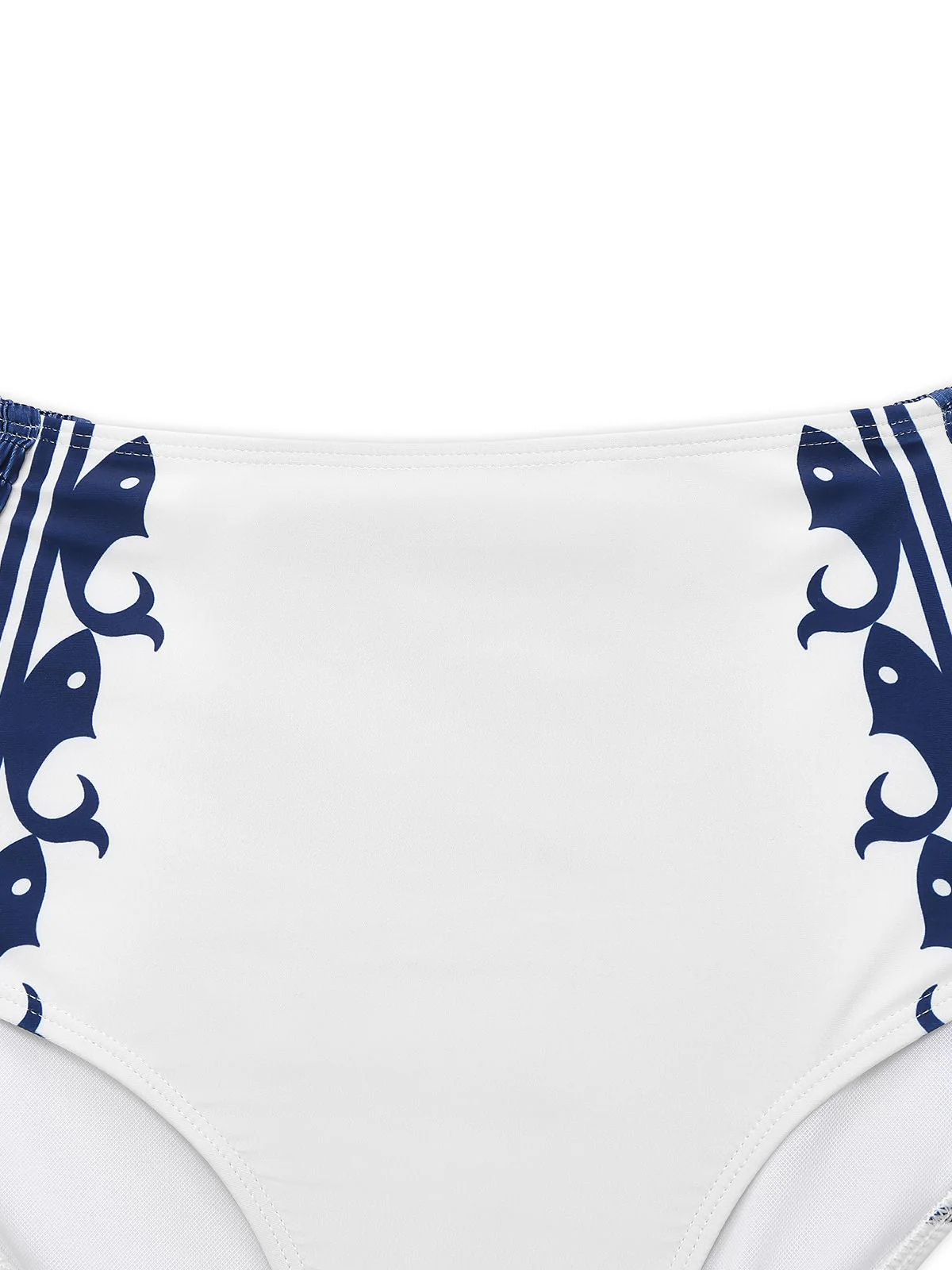 Maillot de Bain blanc motif baleine style marine des années 1940 - Image 4