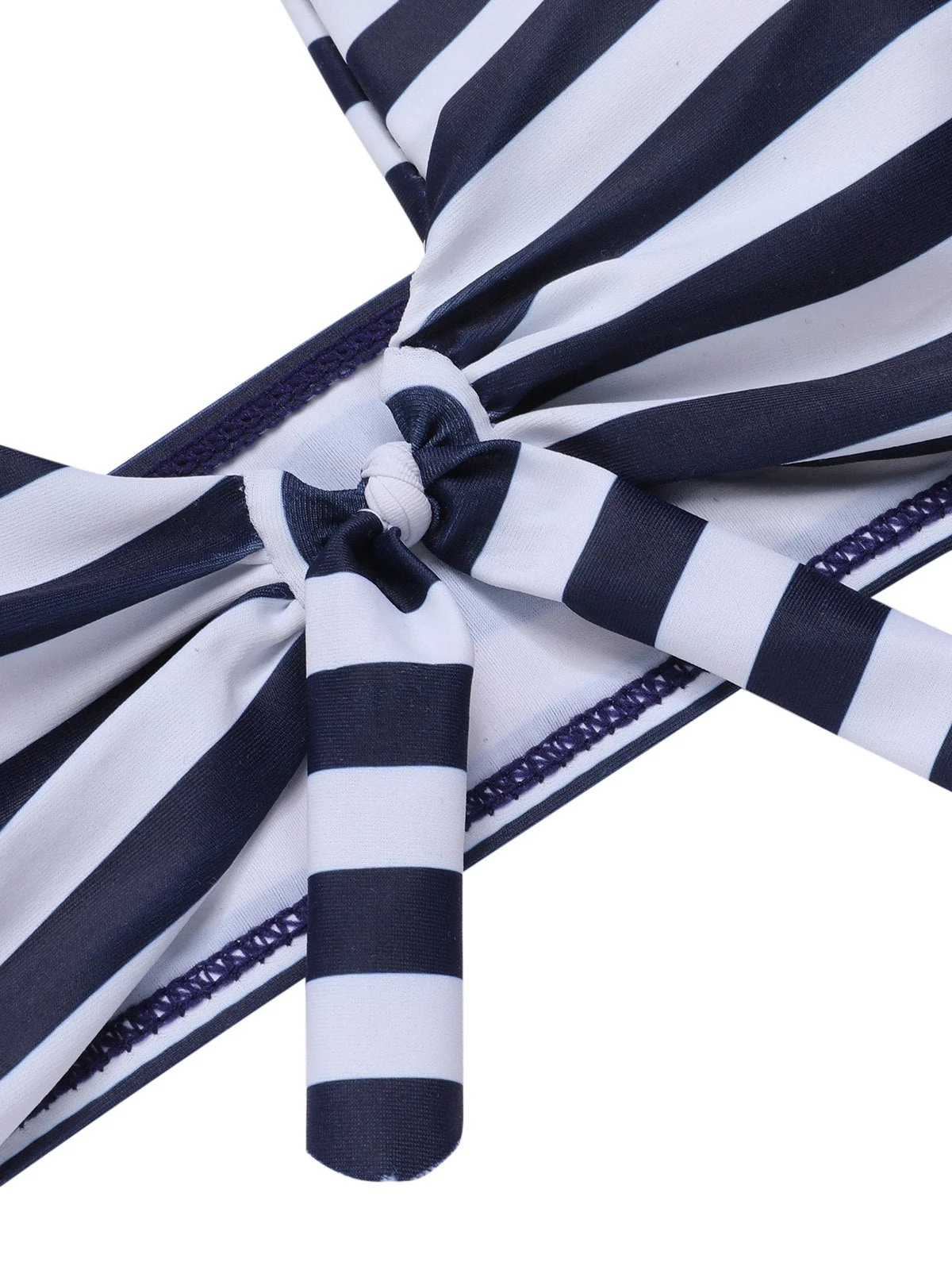 Maillot de bain bleu foncé à rayures dos nu des années 1930 - Image 5