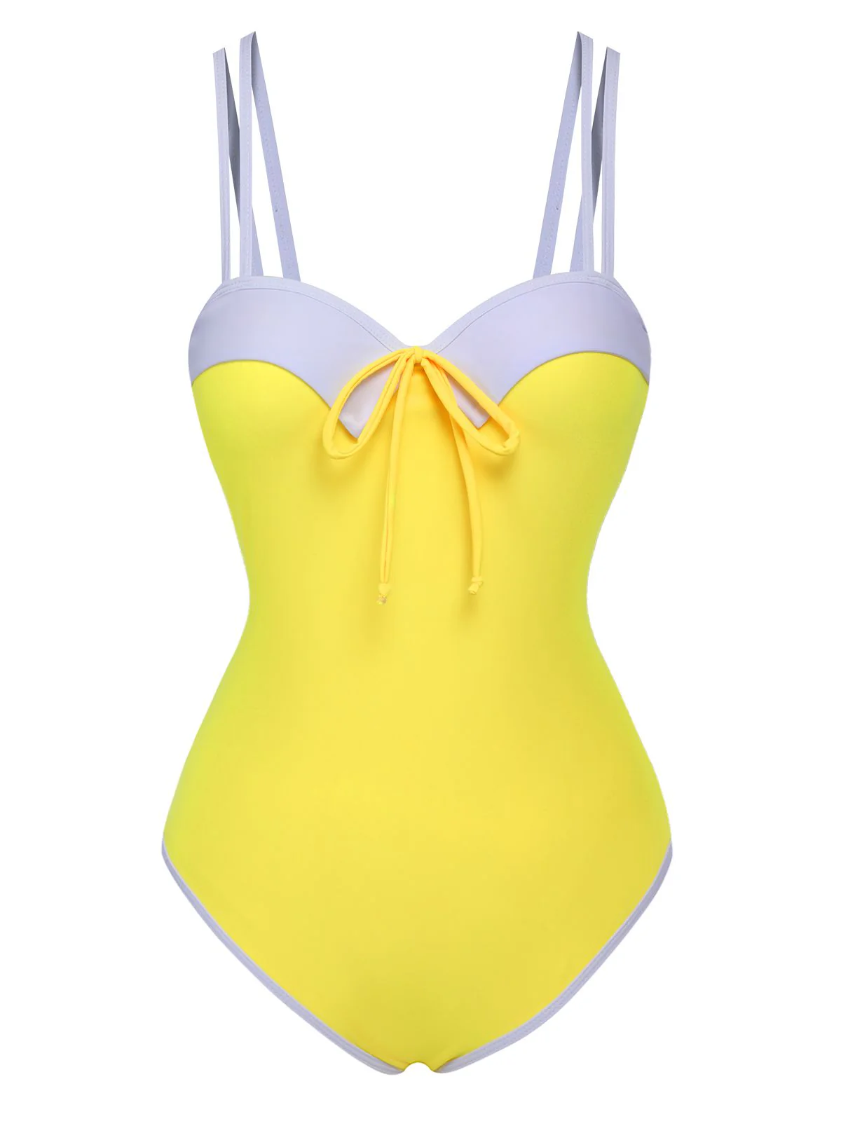 Maillot de bain à bretelles jaune et cache-maillot marguerite des années 1950 - Image 2