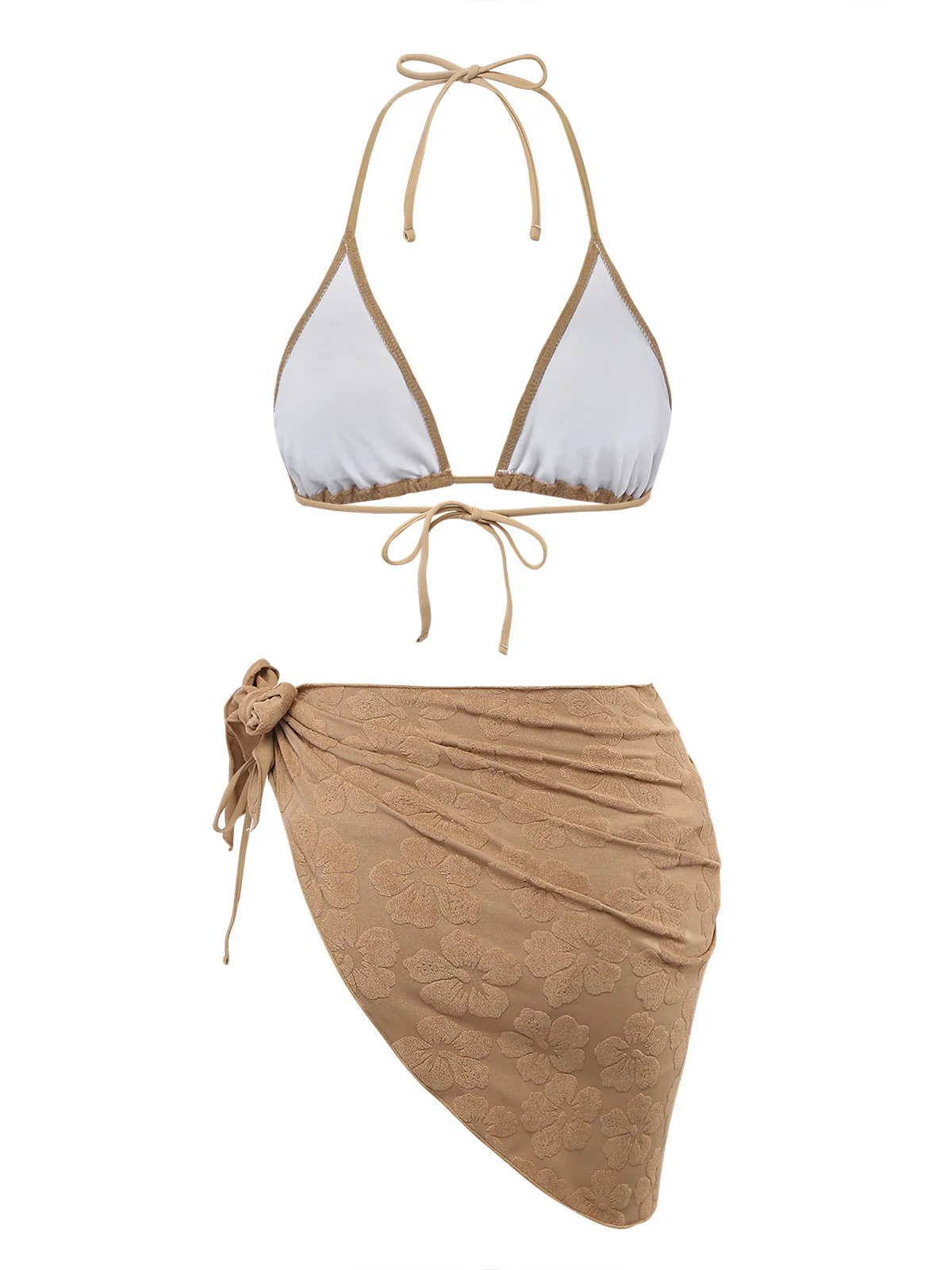 Maillot de Bain & Cache-Maillot Camélia 3D Kaki Années 70 - Image 2