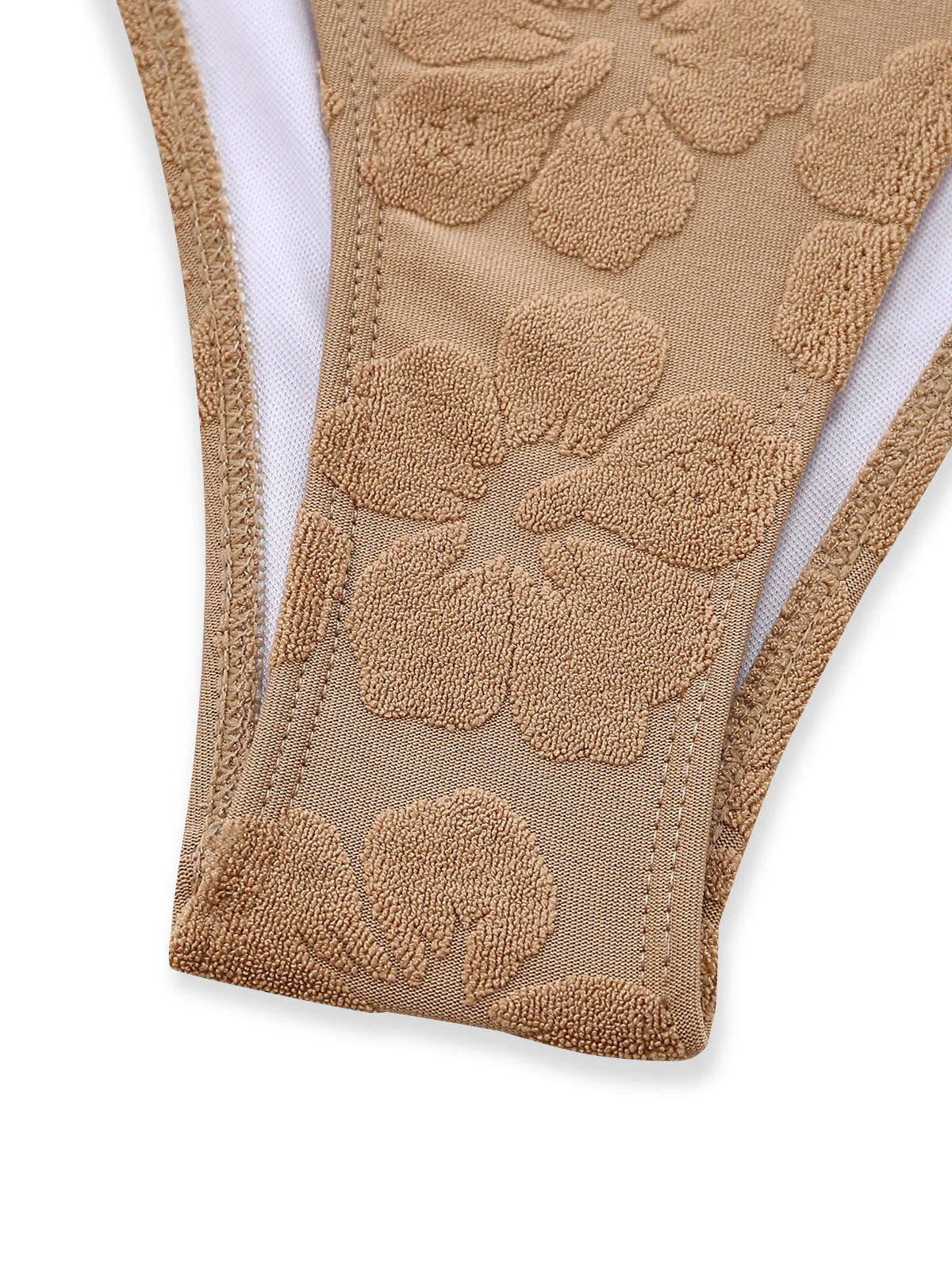 Maillot de Bain & Cache-Maillot Camélia 3D Kaki Années 70 - Image 5