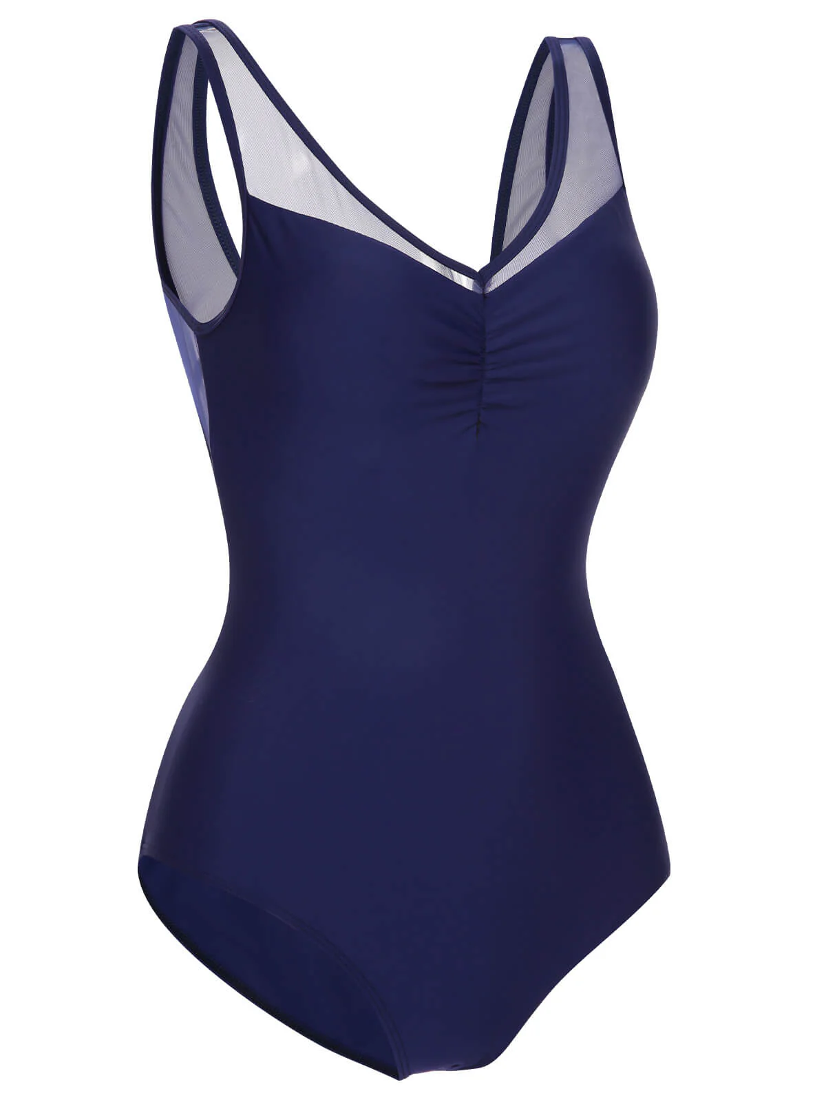 Maillot de bain croisé dos uni bleu profond des années 1930 - Image 2