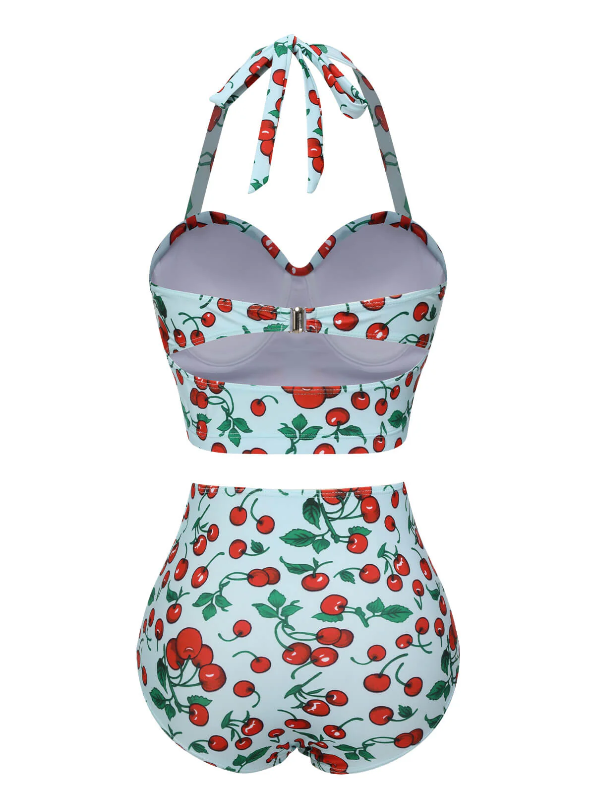 Maillot de bain d'été rétro cerise à licou années 1950 - Image 4