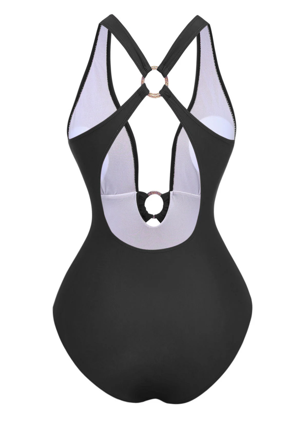 Maillot de bain décolleté plongeant fronces anneau métallique années 1960 - Image 13