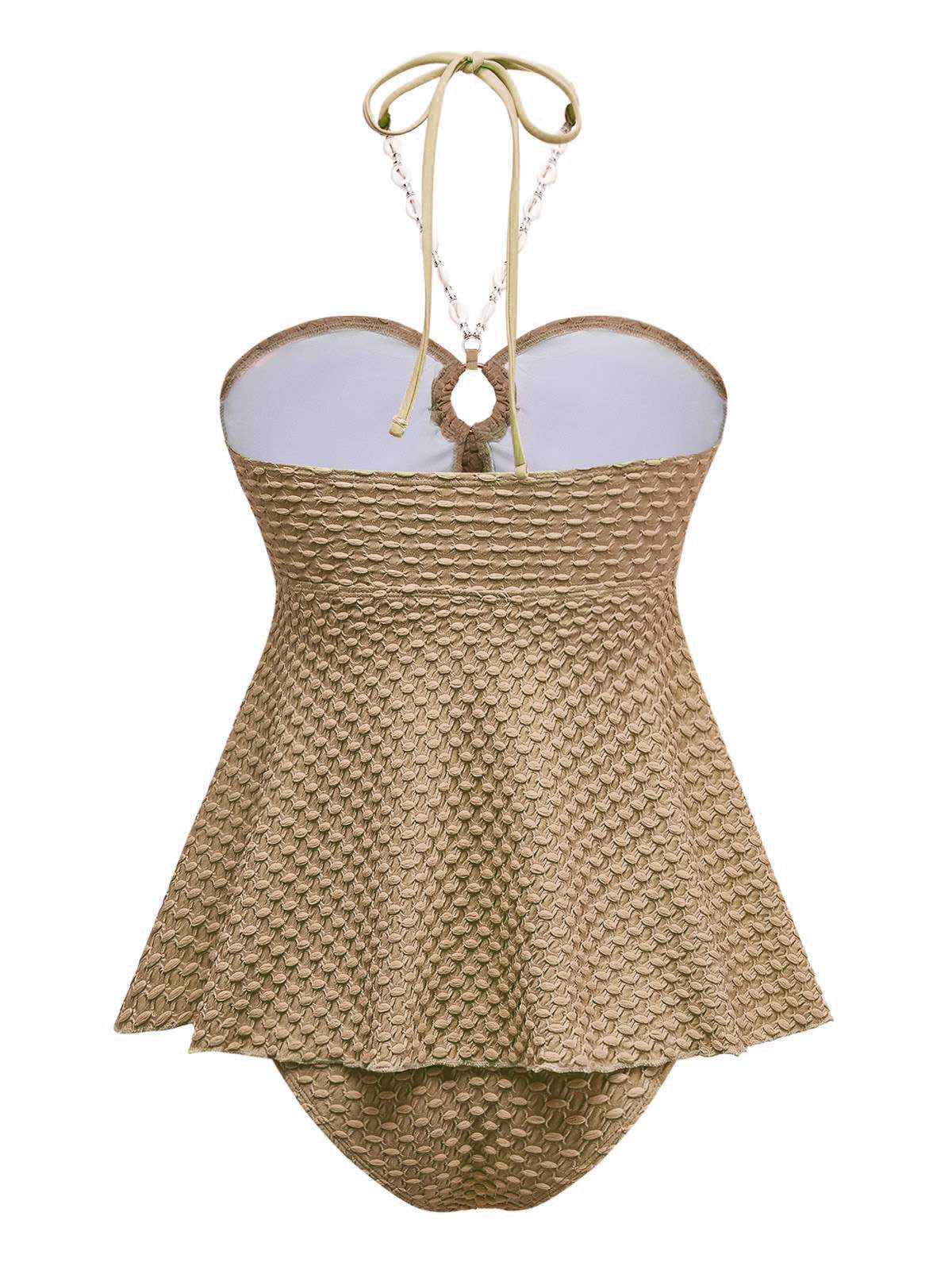 Maillot de bain dos nu à lacets et chaîne coquillages des années 1940 - Image 4