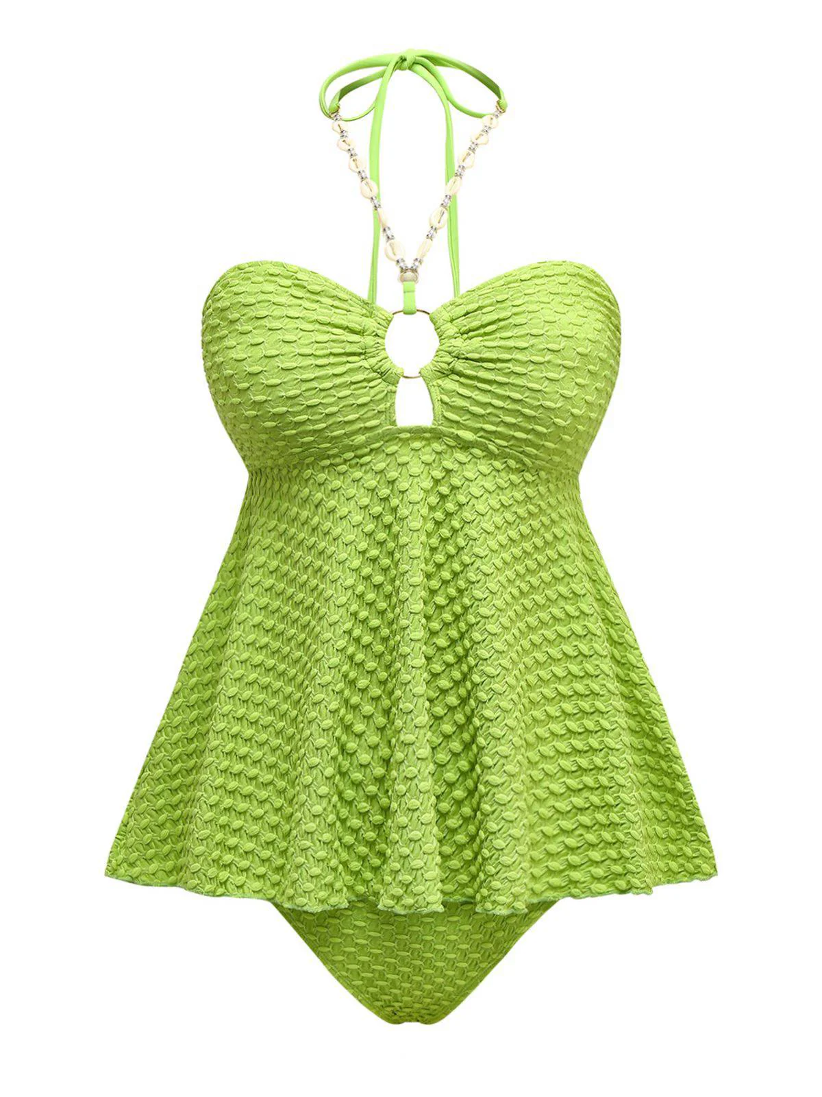 Maillot de bain dos nu à lacets et chaîne coquillages des années 1940 - Image 5