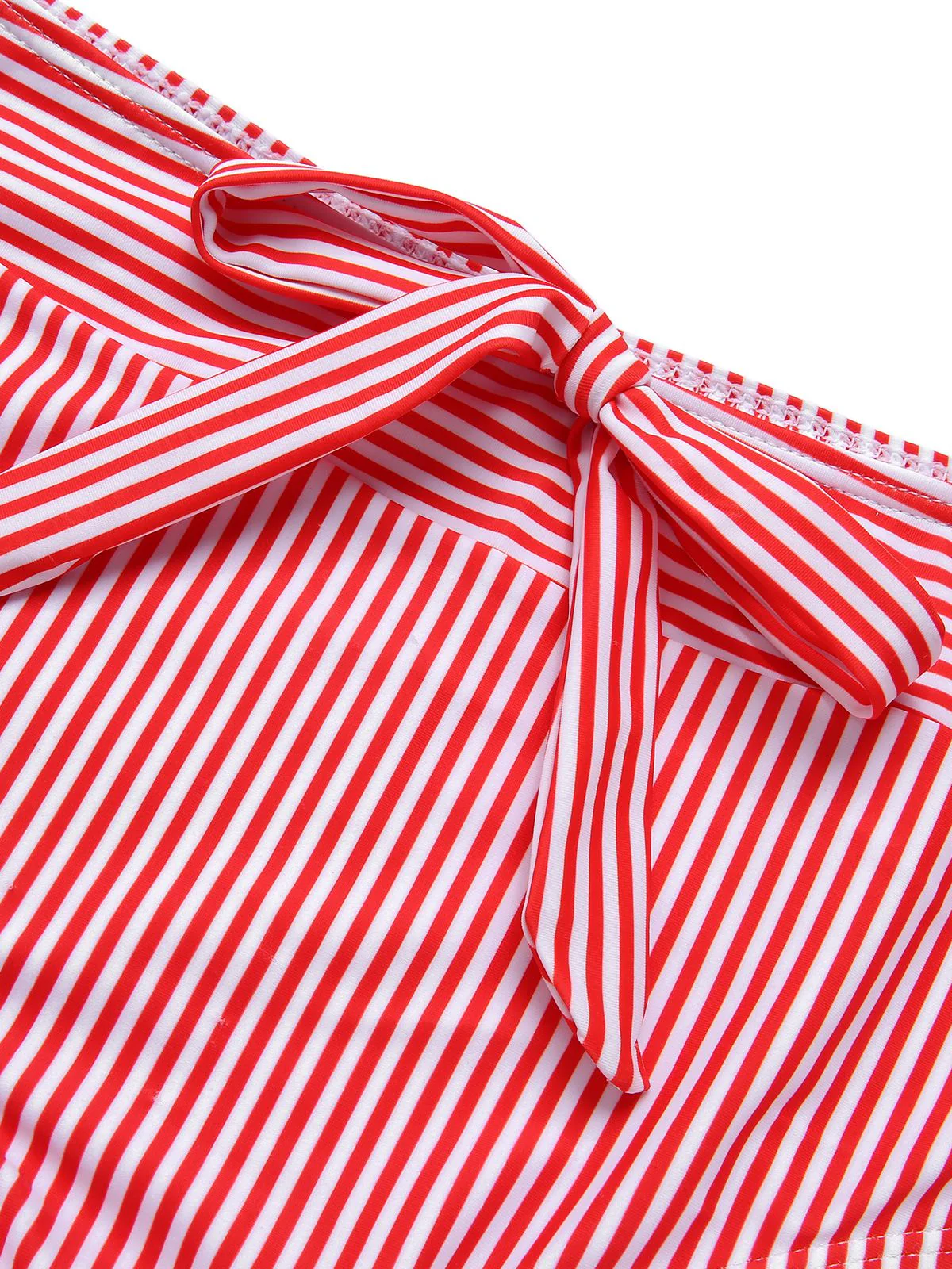 Maillot de bain dos nu à nœud rayé rouge et blanc des années 1930 - Image 4