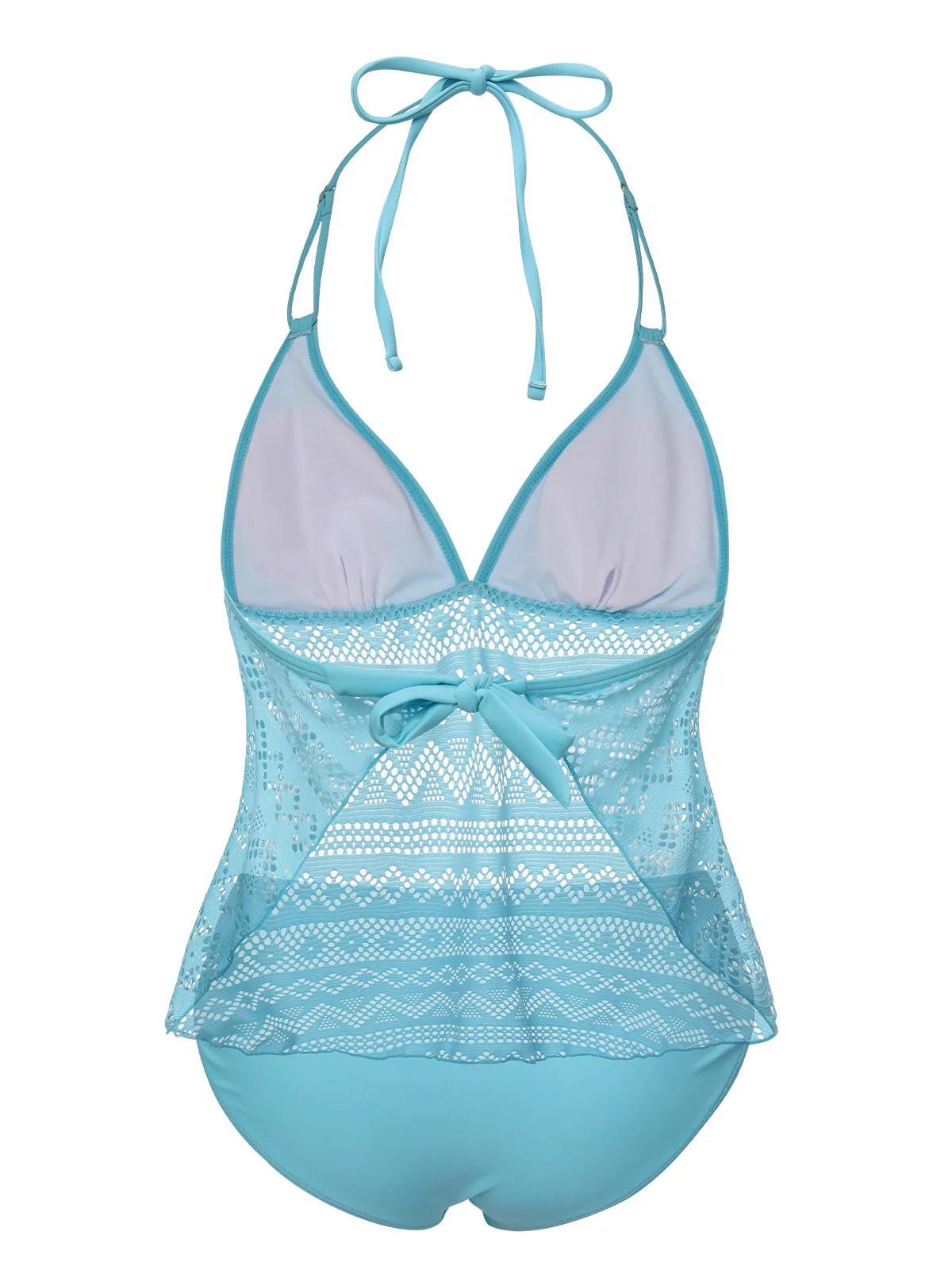 Maillot de bain dos nu ajouré en dentelle bleu clair des années 1930 - Image 3