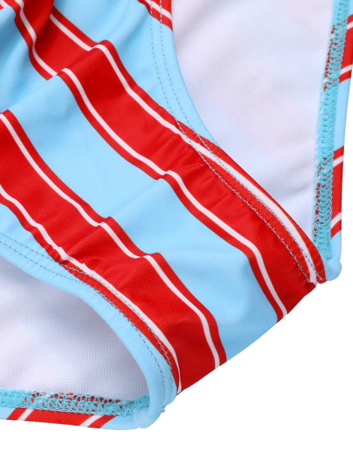 Maillot de bain dos nu bleu à pois et rayures des années 1940 - Image 7
