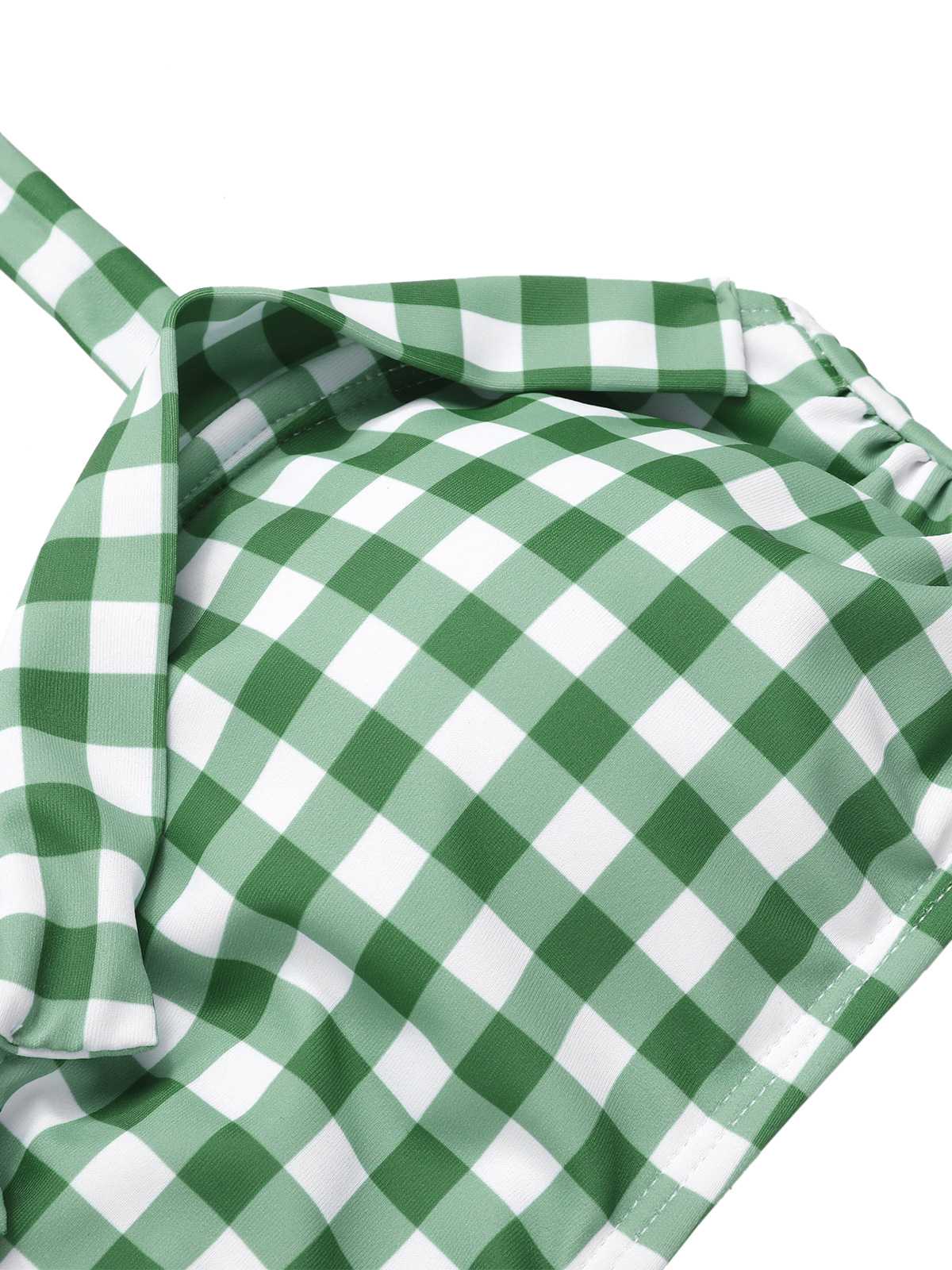Maillot de bain dos nu à carreaux vert gris des années 1940 - Image 5