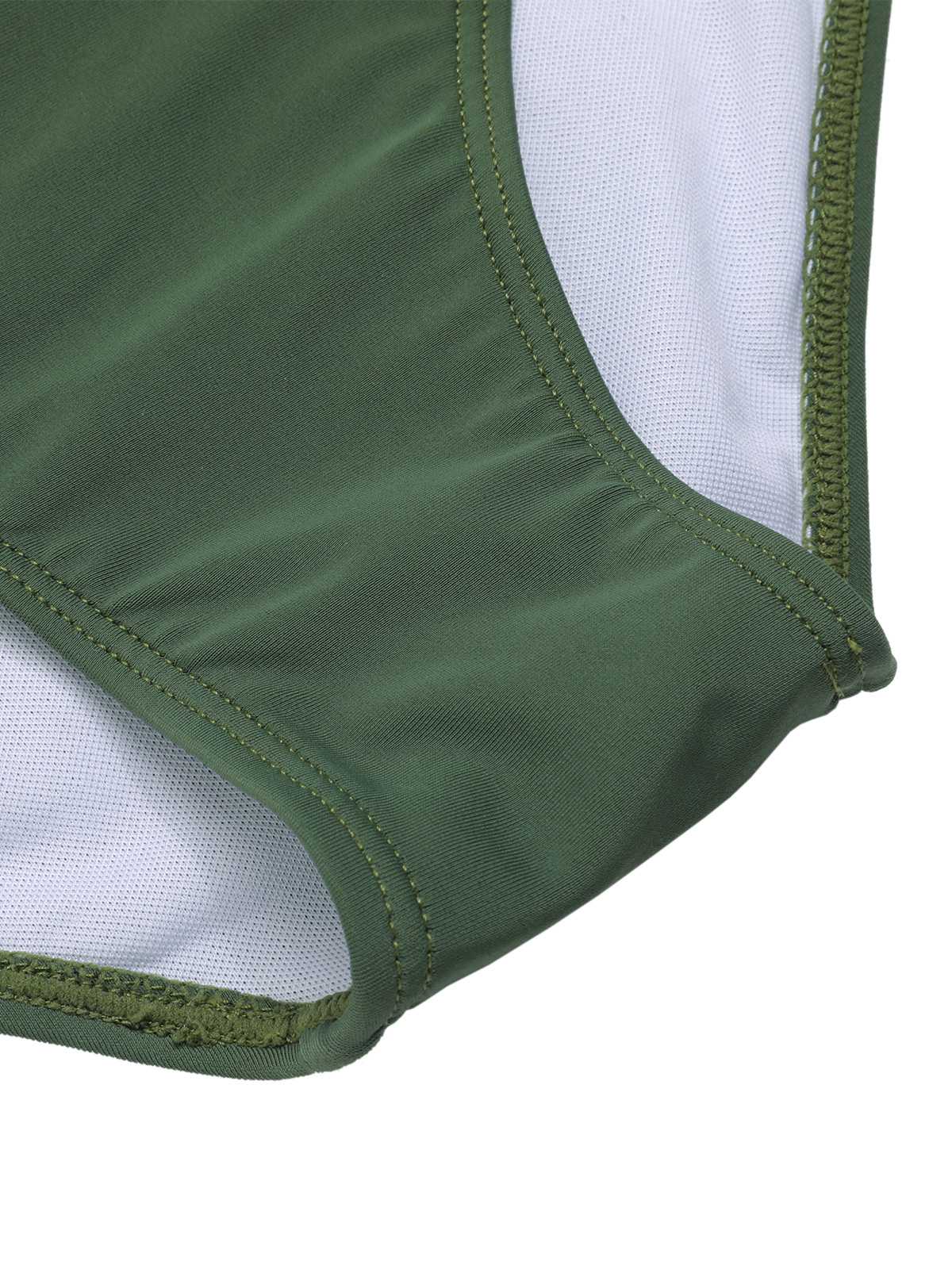 Maillot de bain dos nu à carreaux vert gris des années 1940 - Image 7