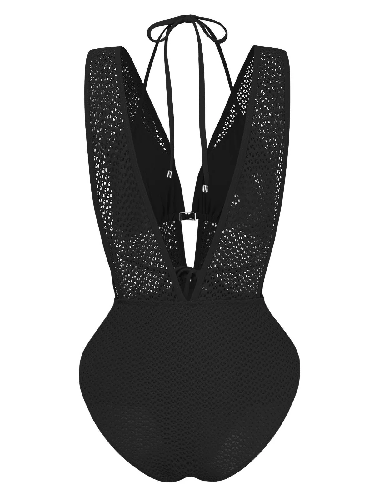Maillot de bain dos nu en maille noire années 1950 - Image 2