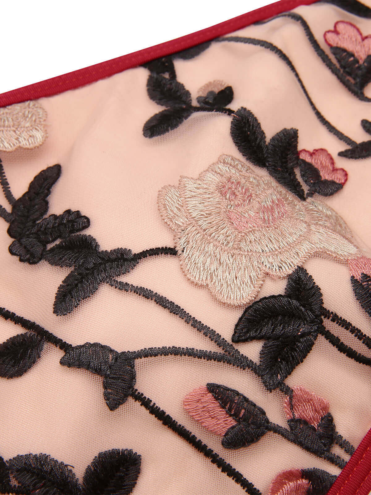 Maillot de bain dos nu fleuri rouge vin des années 1950 - Image 6