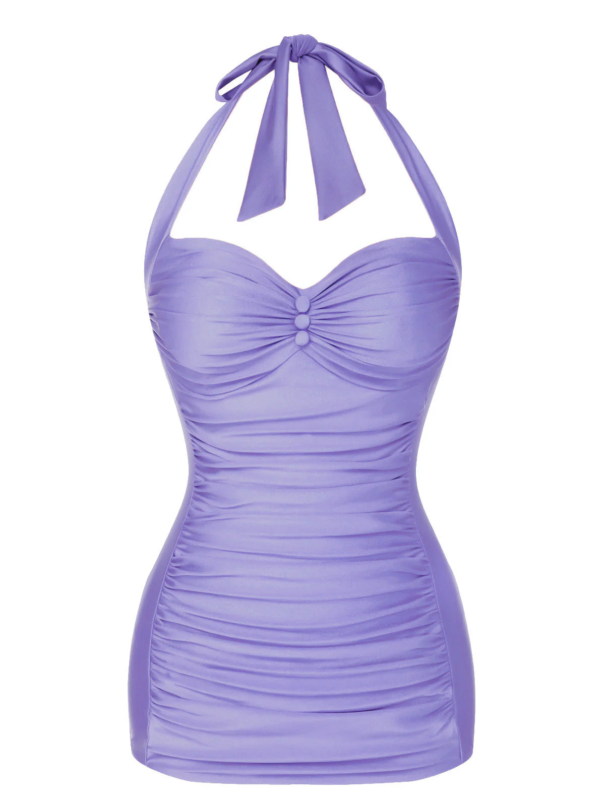 Maillot de bain dos nu froncé rouge des années 1950 - Image 11
