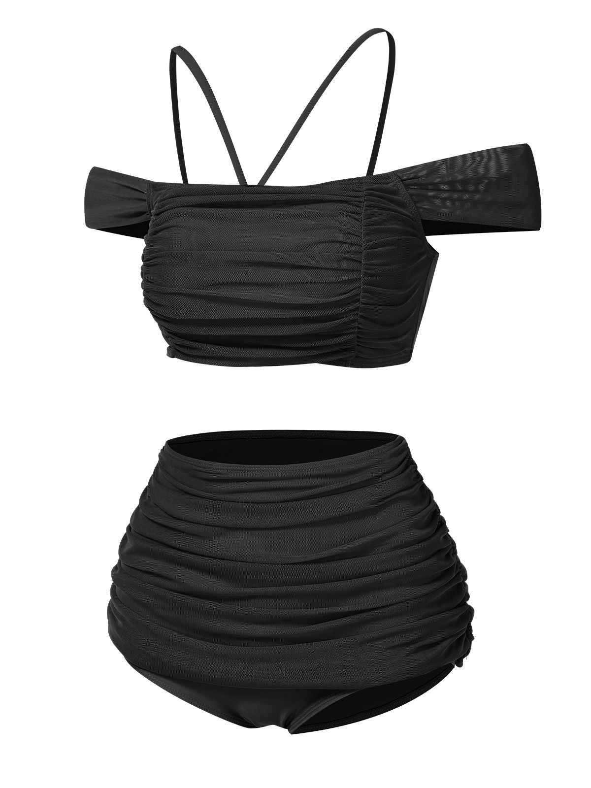 Maillot de bain dos nu froncé noir uni des années 1930 - Image 2