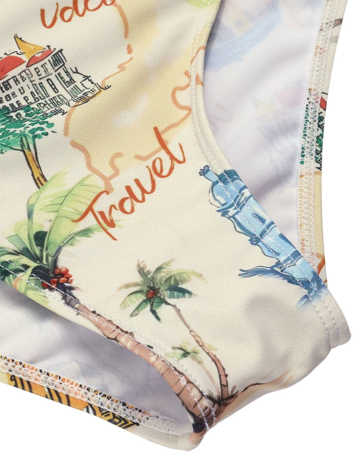 Maillot de bain dos nu jaune à motif vocation rétro des années 1970 - Image 7