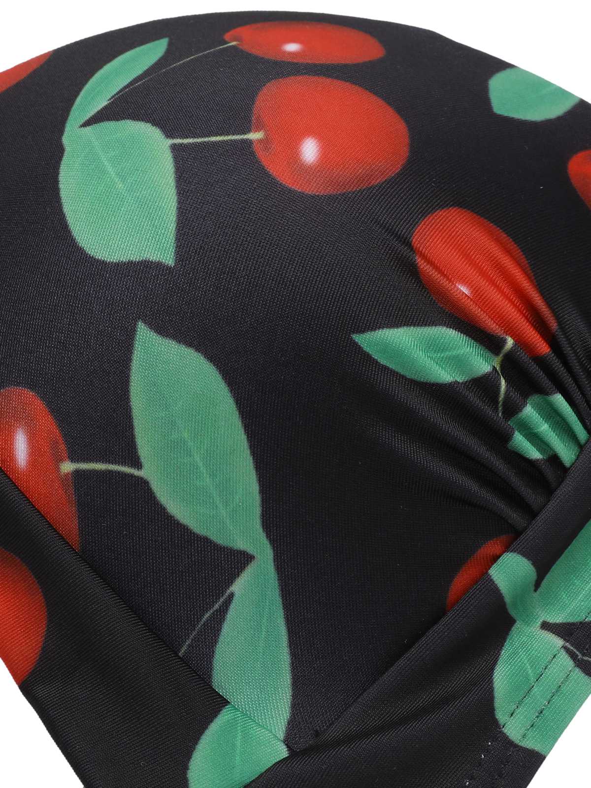 Maillot de bain dos nu noir cerise des années 1960 - Image 4