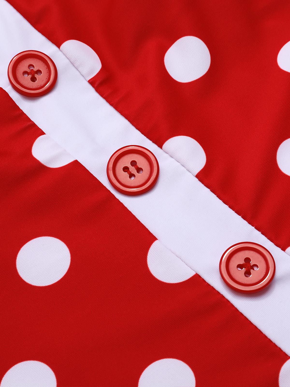 Maillot de bain dos nu patchwork à pois rouge des années 1950 - Image 6