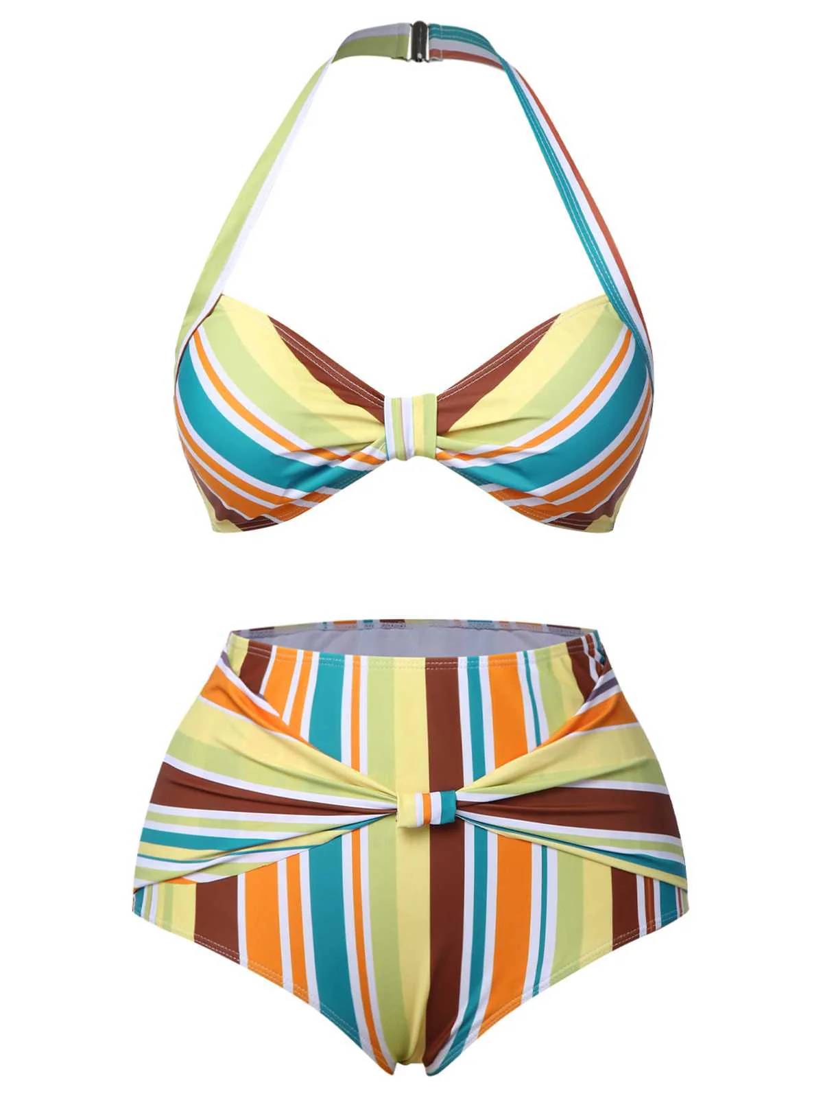 Maillot de bain dos nu à rayures contrastées des années 1930 - Image 2