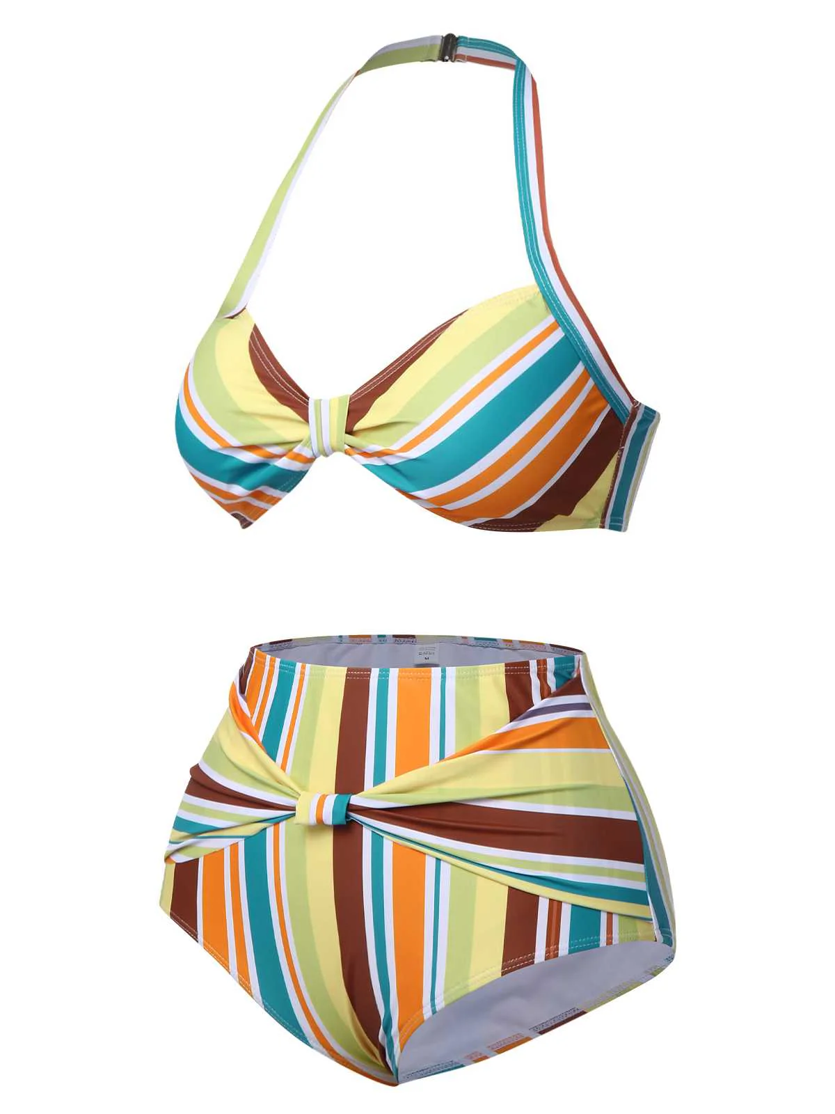 Maillot de bain dos nu à rayures contrastées des années 1930 - Image 3