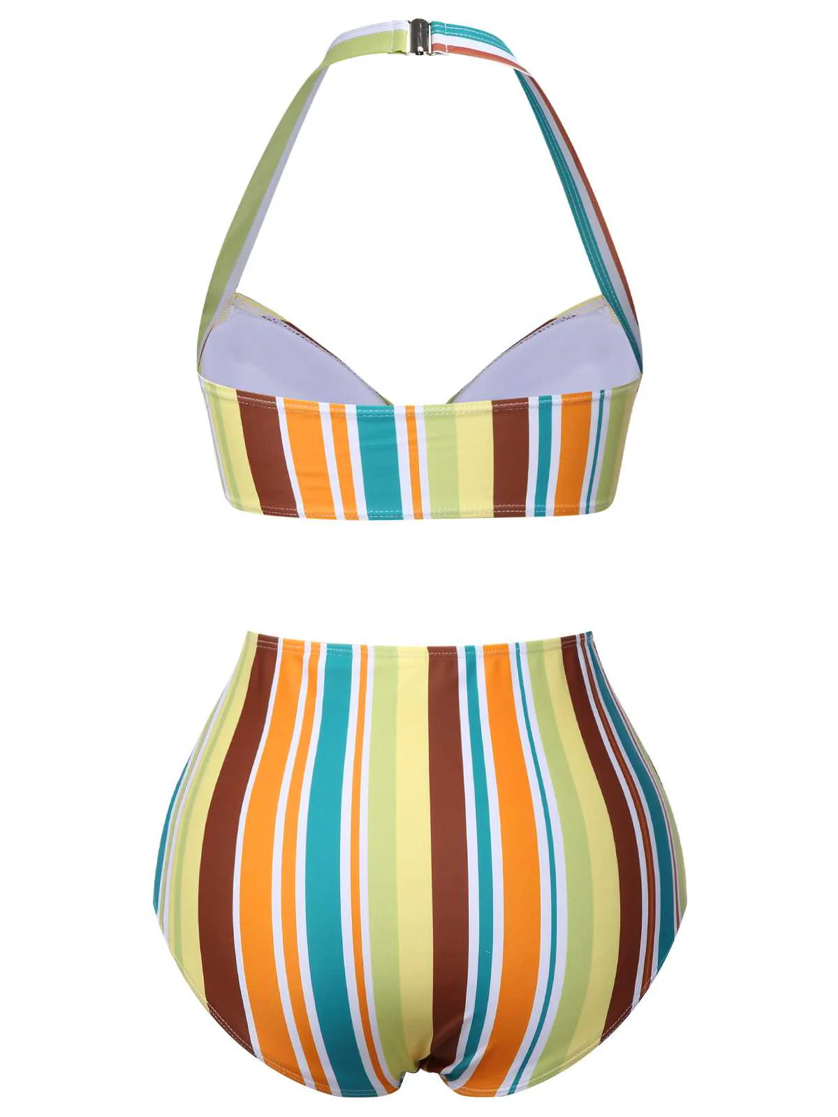 Maillot de bain dos nu à rayures contrastées des années 1930 - Image 4