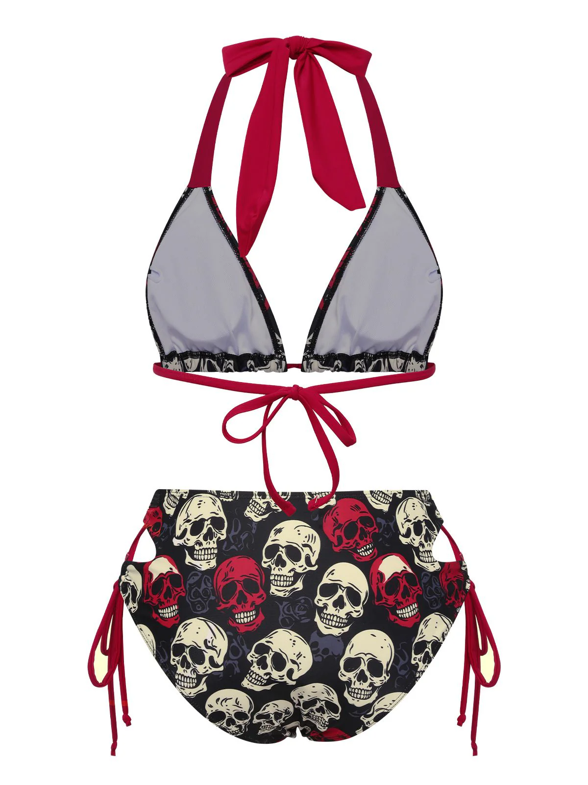Maillot de bain dos nu tête de mort multicolore des années 1950 - Image 5