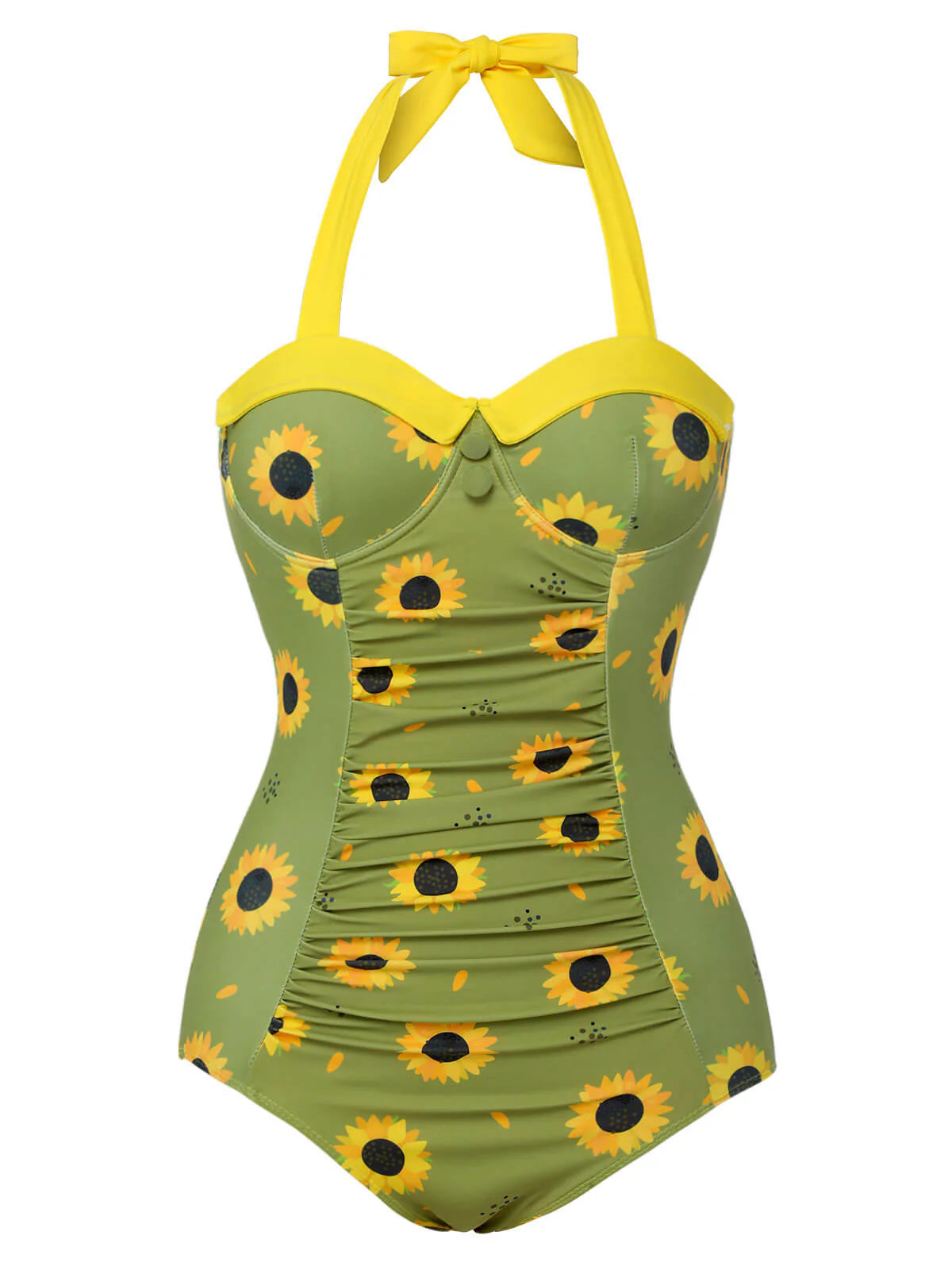 Maillot de bain dos nu tournesols verts des années 1930 - Image 2