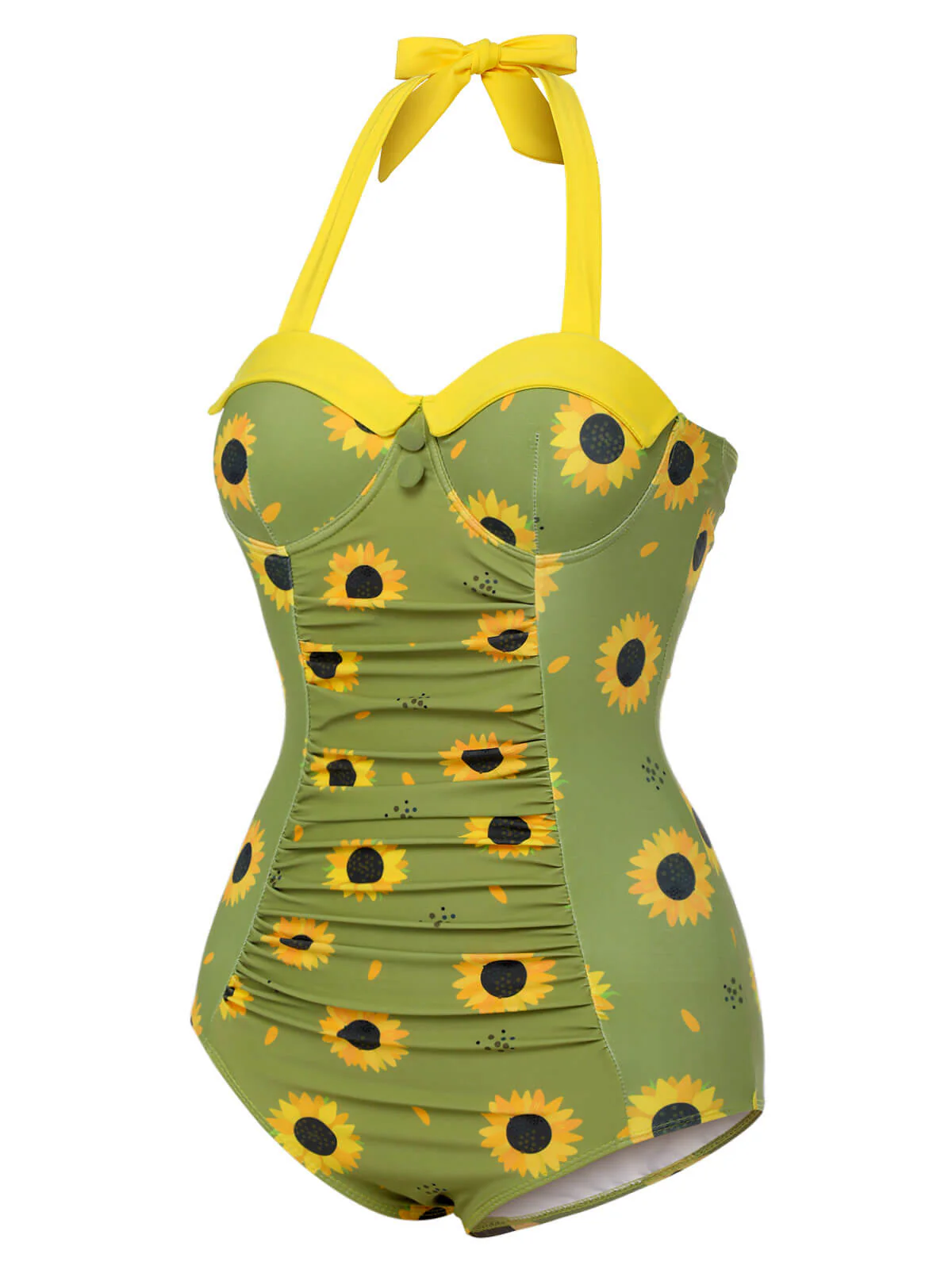 Maillot de bain dos nu tournesols verts des années 1930 - Image 3